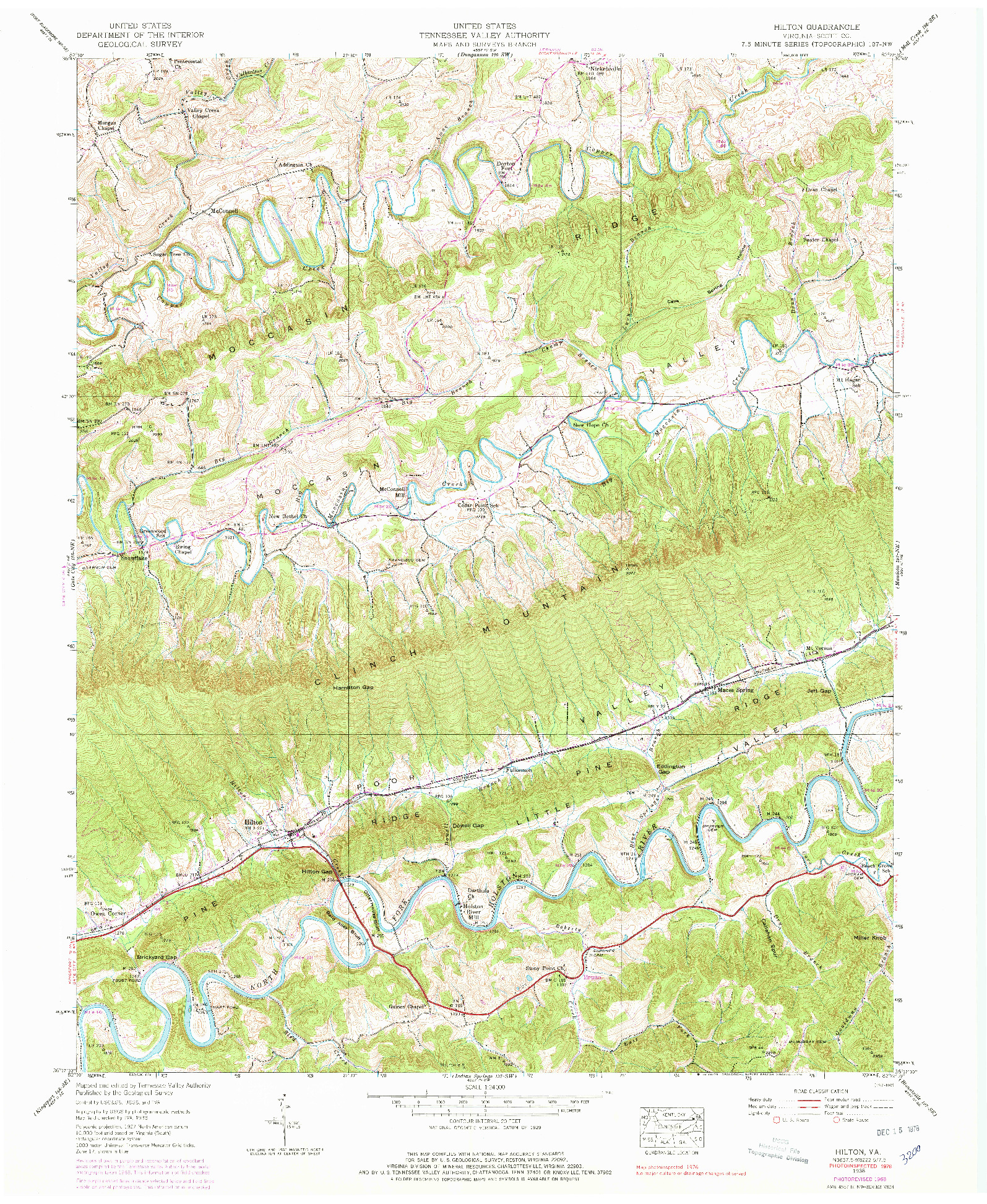 USGS 1:24000-SCALE QUADRANGLE FOR HILTON, VA 1938