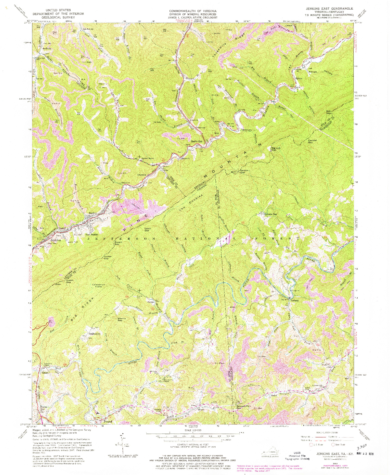 USGS 1:24000-SCALE QUADRANGLE FOR JENKINS EAST, VA 1963