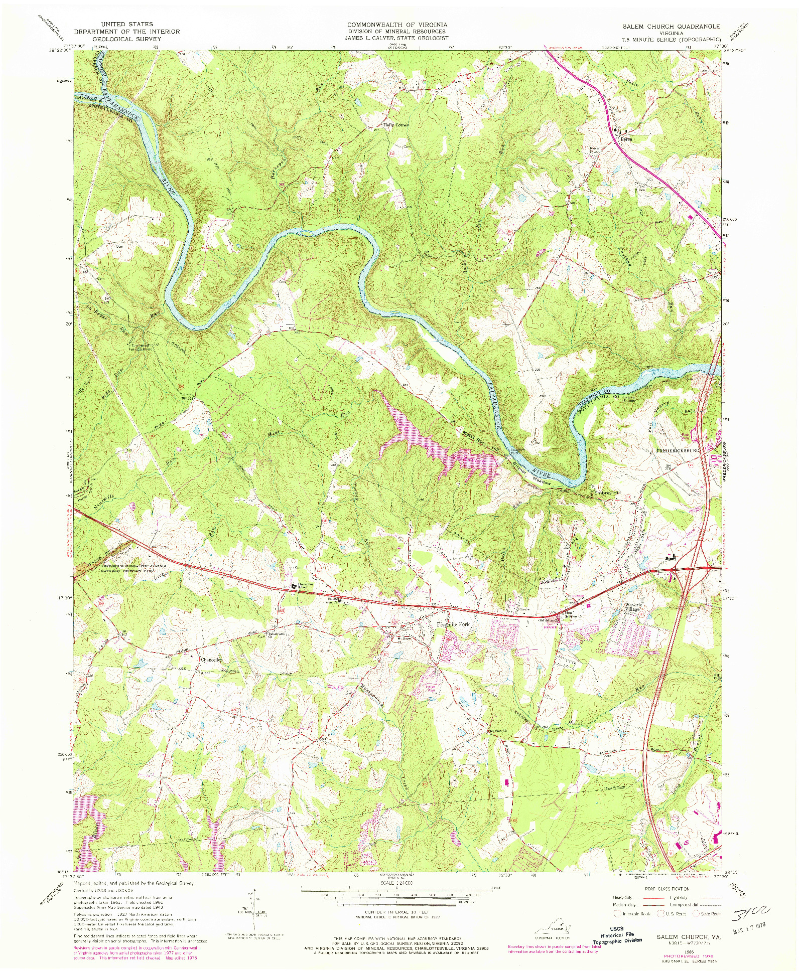 USGS 1:24000-SCALE QUADRANGLE FOR SALEM CHURCH, VA 1966