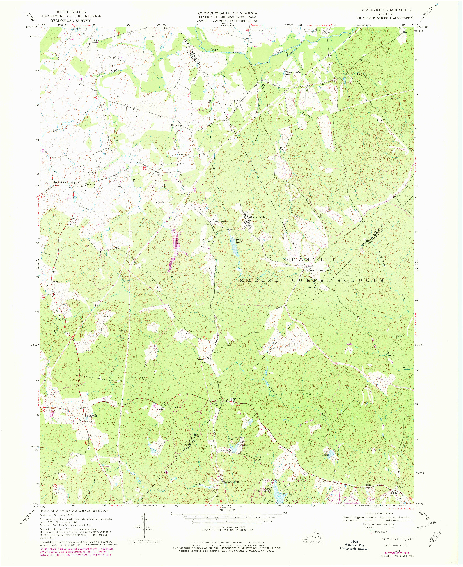 USGS 1:24000-SCALE QUADRANGLE FOR SOMERVILLE, VA 1966