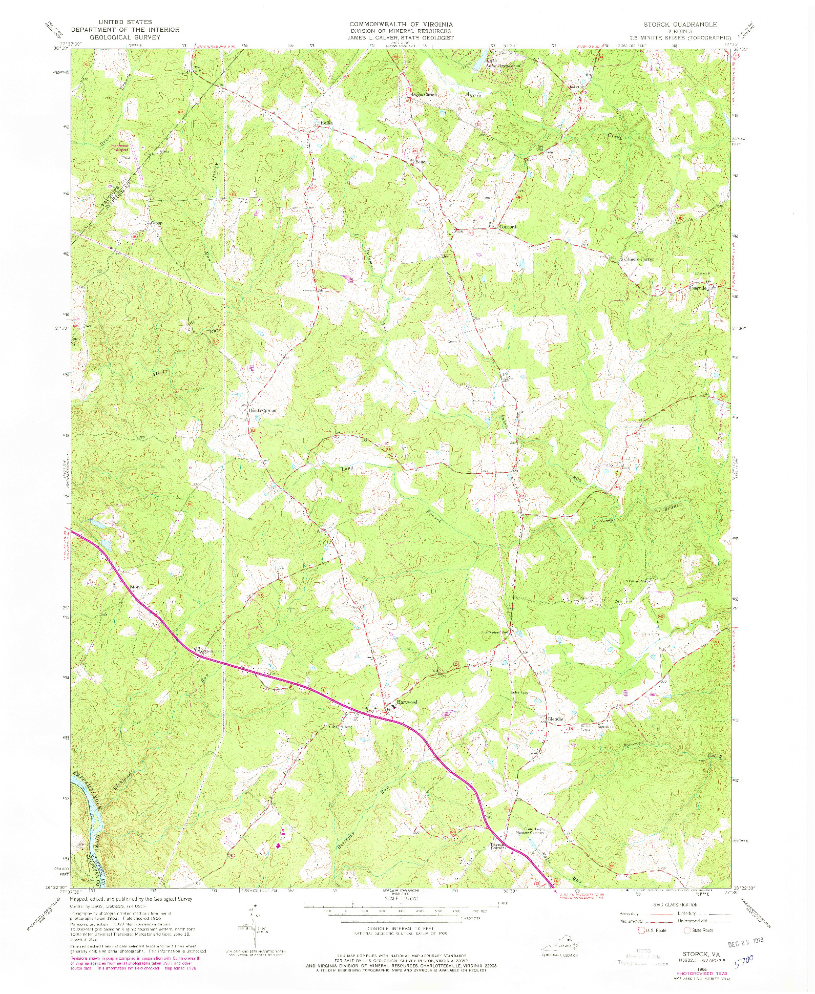 USGS 1:24000-SCALE QUADRANGLE FOR STORCK, VA 1966