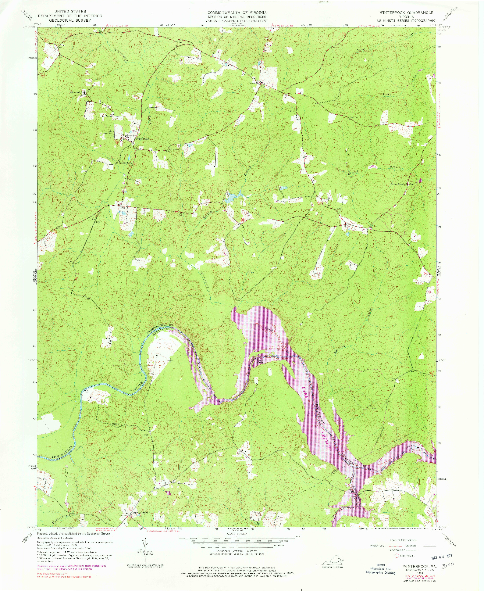 USGS 1:24000-SCALE QUADRANGLE FOR WINTERPOCK, VA 1963