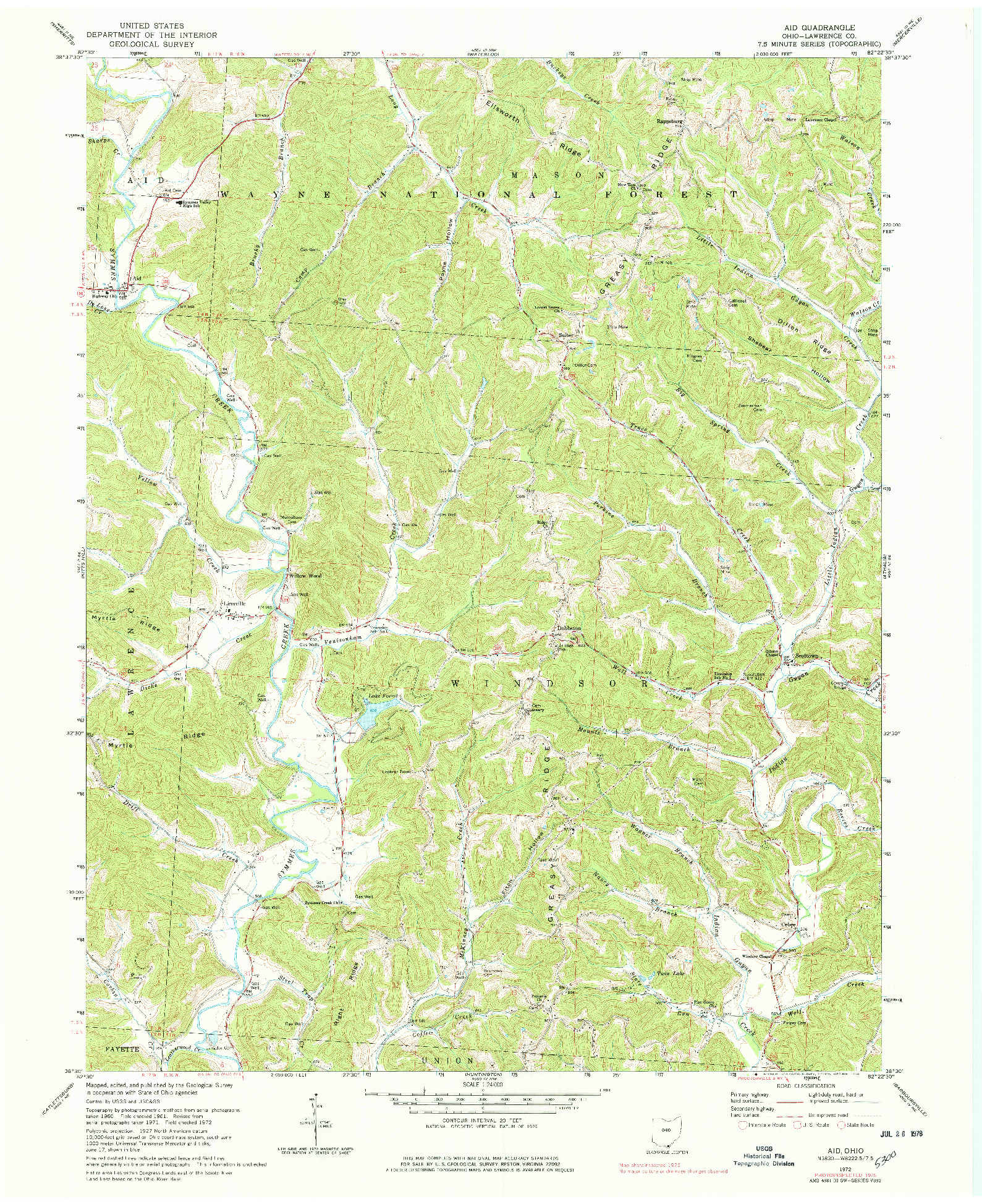 USGS 1:24000-SCALE QUADRANGLE FOR AID, OH 1972