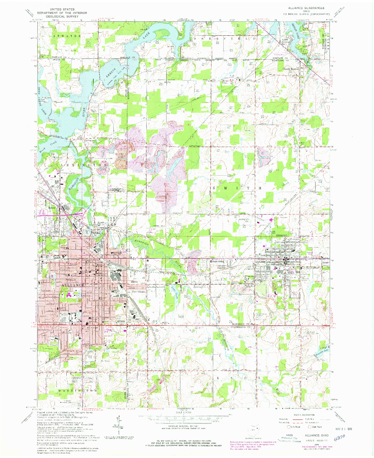 USGS 1:24000-SCALE QUADRANGLE FOR ALLIANCE, OH 1966