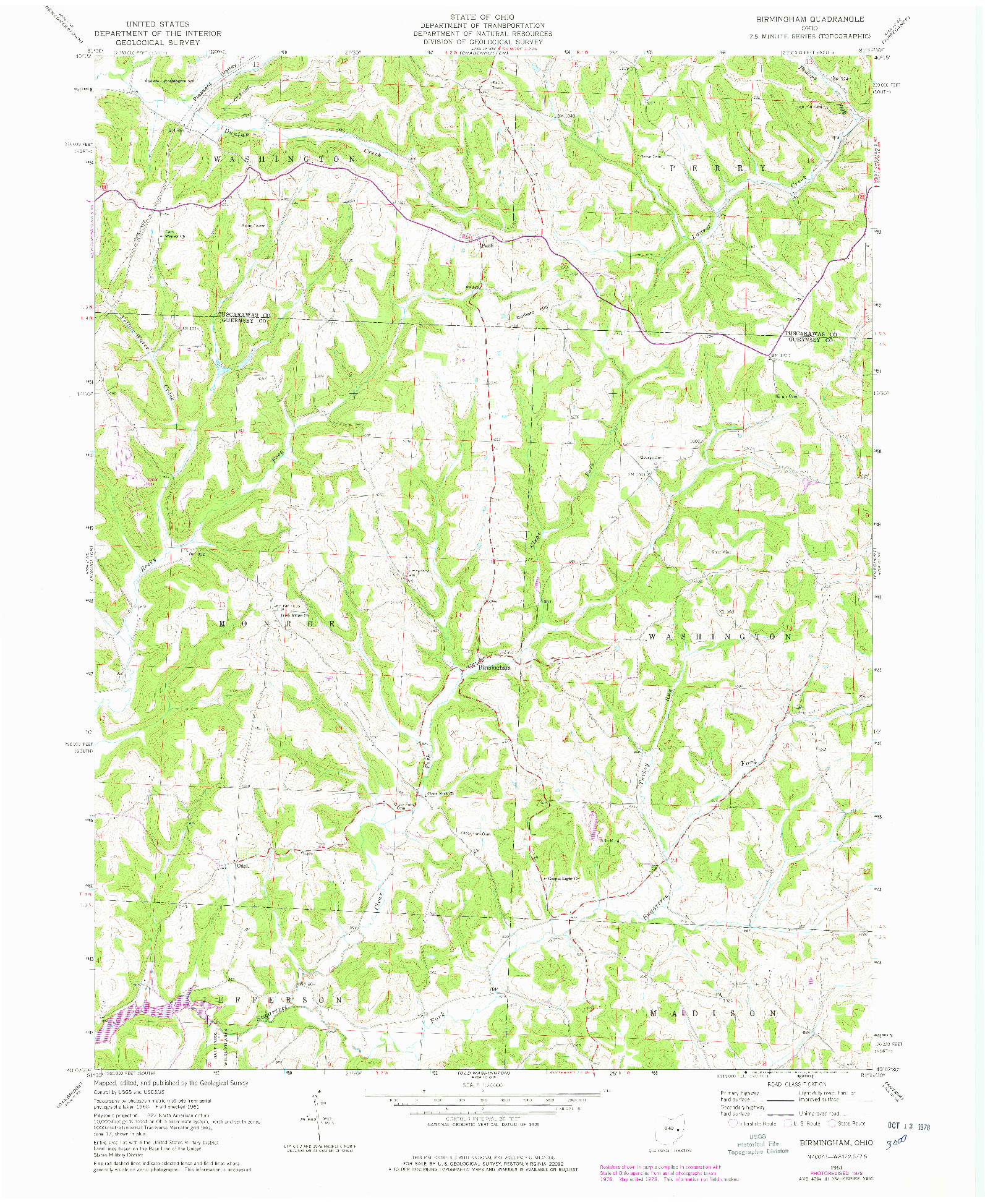 USGS 1:24000-SCALE QUADRANGLE FOR BIRMINGHAM, OH 1961