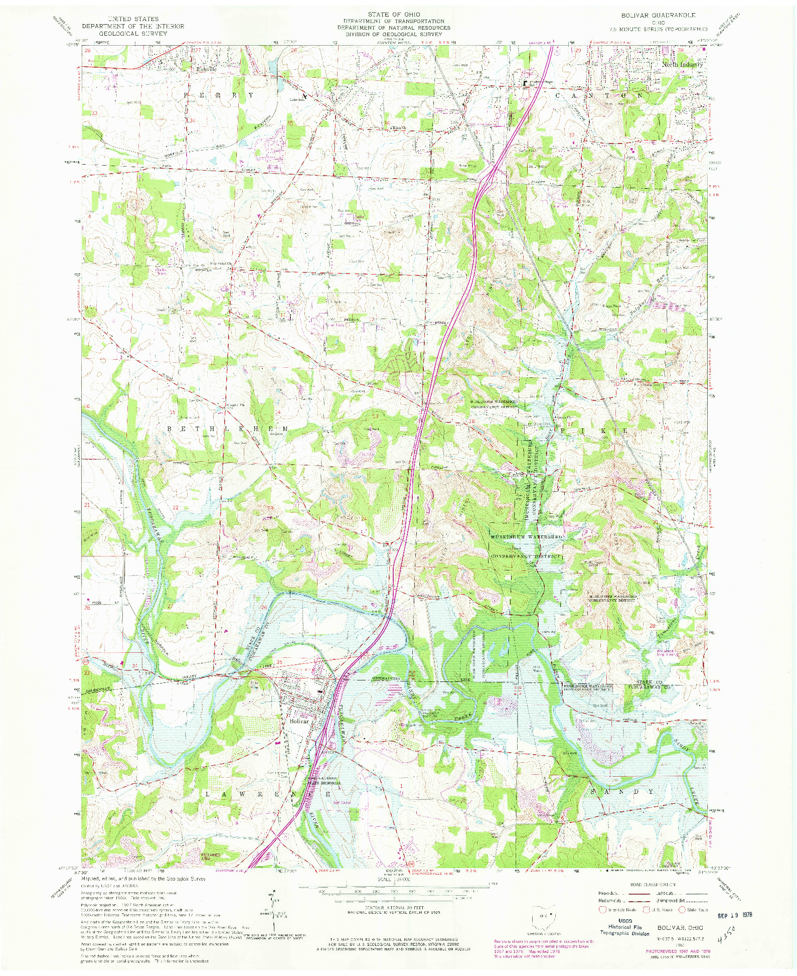 USGS 1:24000-SCALE QUADRANGLE FOR BOLIVAR, OH 1961