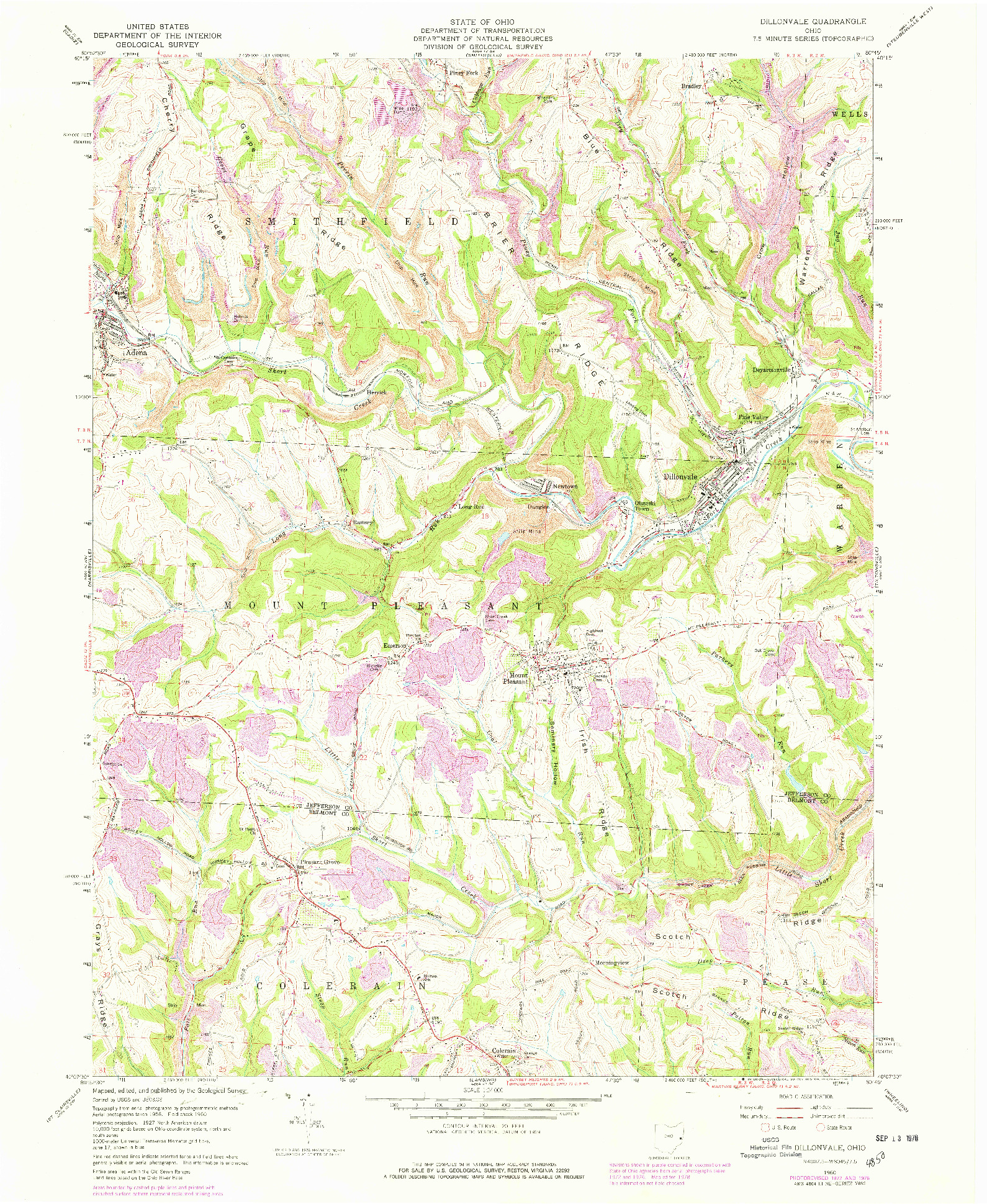 USGS 1:24000-SCALE QUADRANGLE FOR DILLONVALE, OH 1960