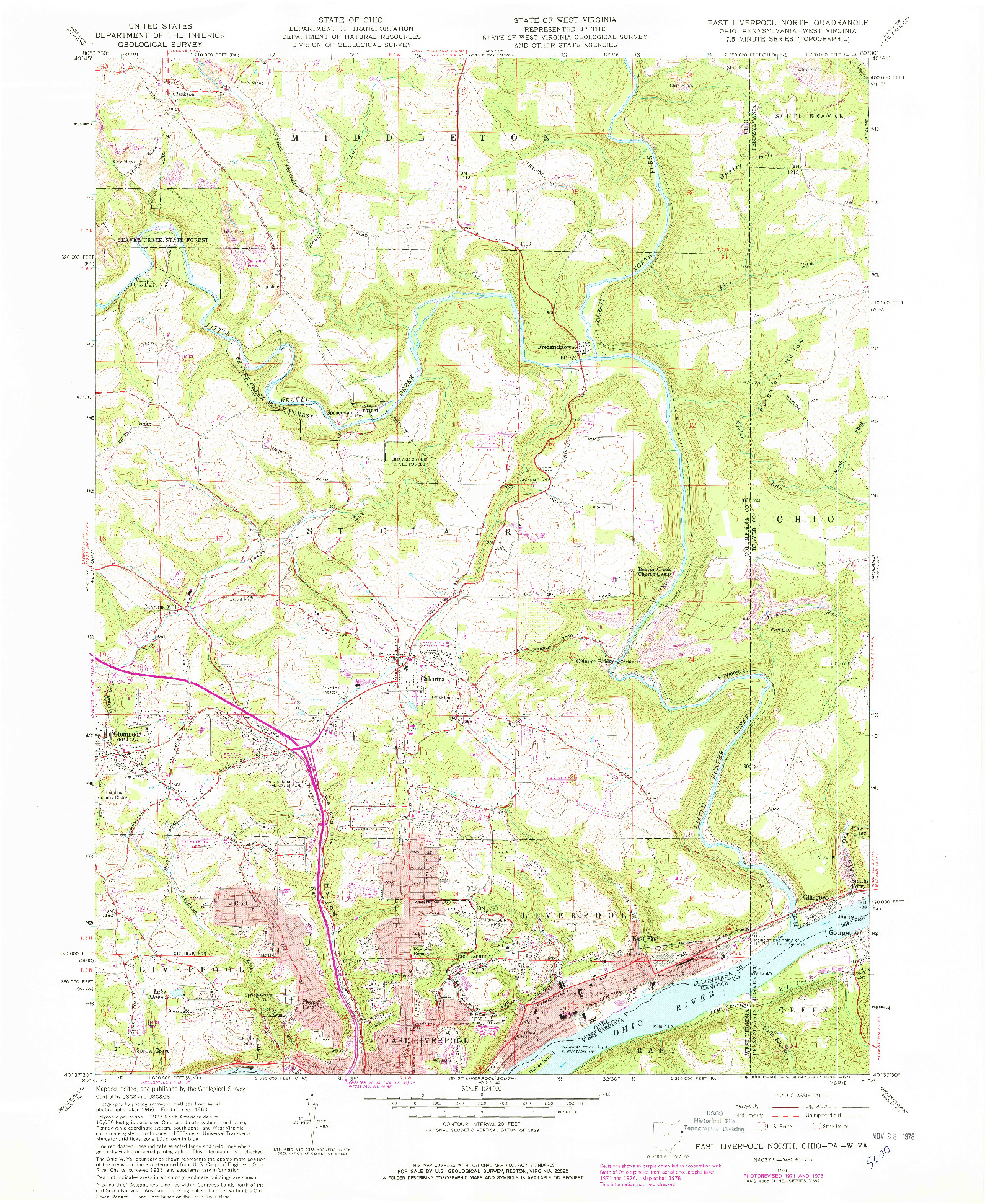 USGS 1:24000-SCALE QUADRANGLE FOR EAST LIVERPOOL NORTH, OH 1960