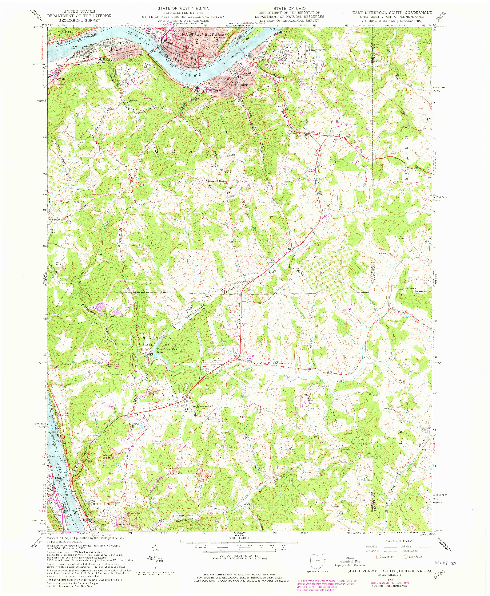 USGS 1:24000-SCALE QUADRANGLE FOR EAST LIVERPOOL SOUTH, OH 1960