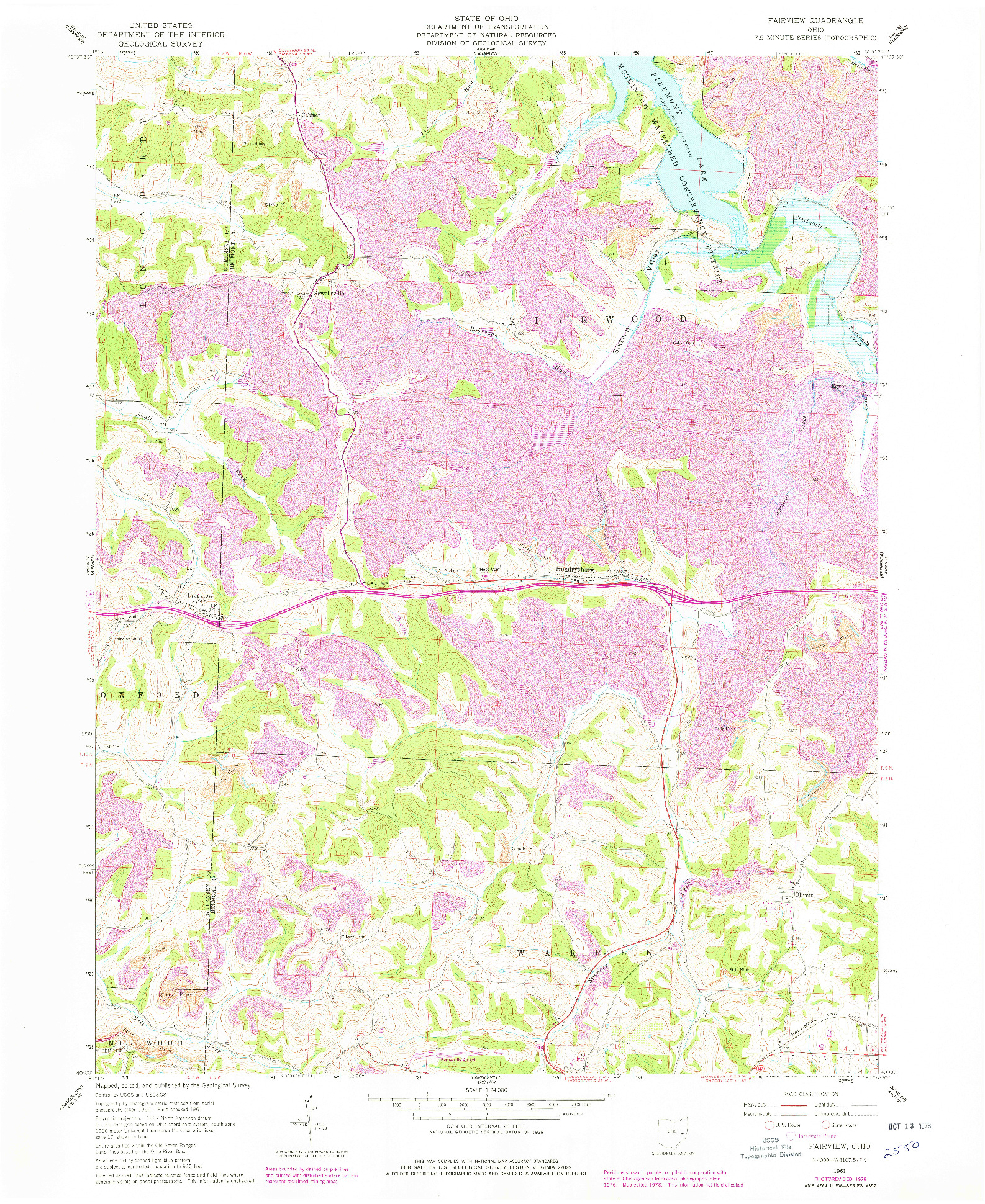 USGS 1:24000-SCALE QUADRANGLE FOR FAIRVIEW, OH 1961