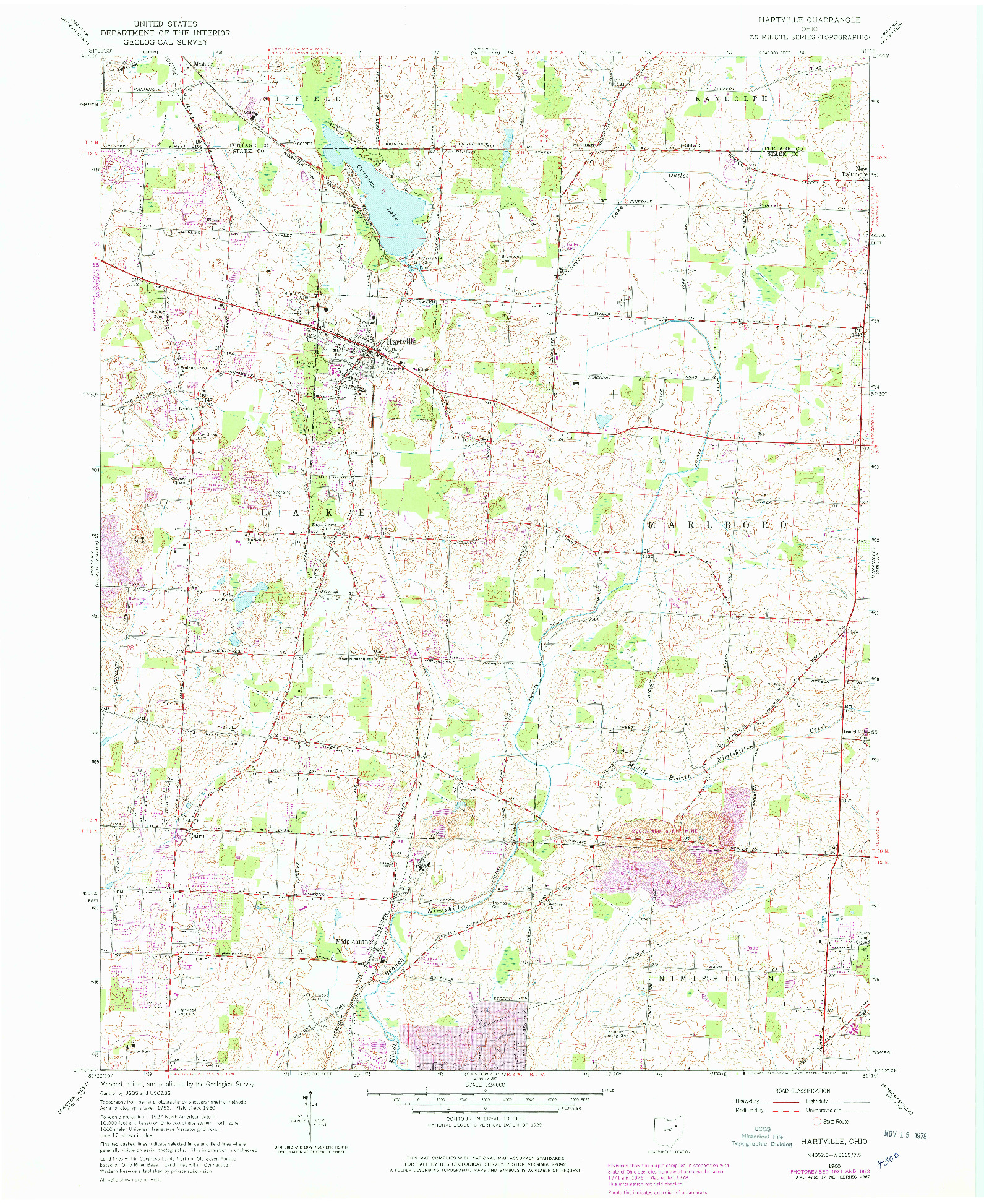 USGS 1:24000-SCALE QUADRANGLE FOR HARTVILLE, OH 1960