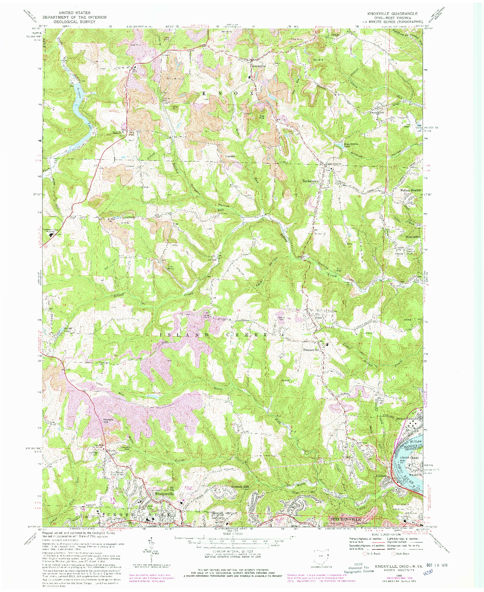 USGS 1:24000-SCALE QUADRANGLE FOR KNOXVILLE, OH 1968