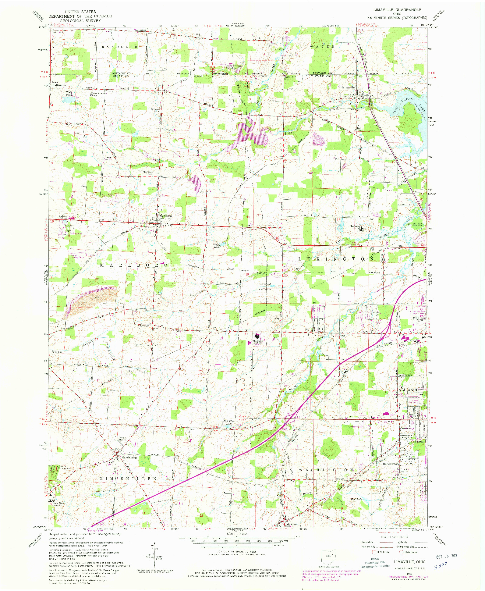 USGS 1:24000-SCALE QUADRANGLE FOR LIMAVILLE, OH 1960