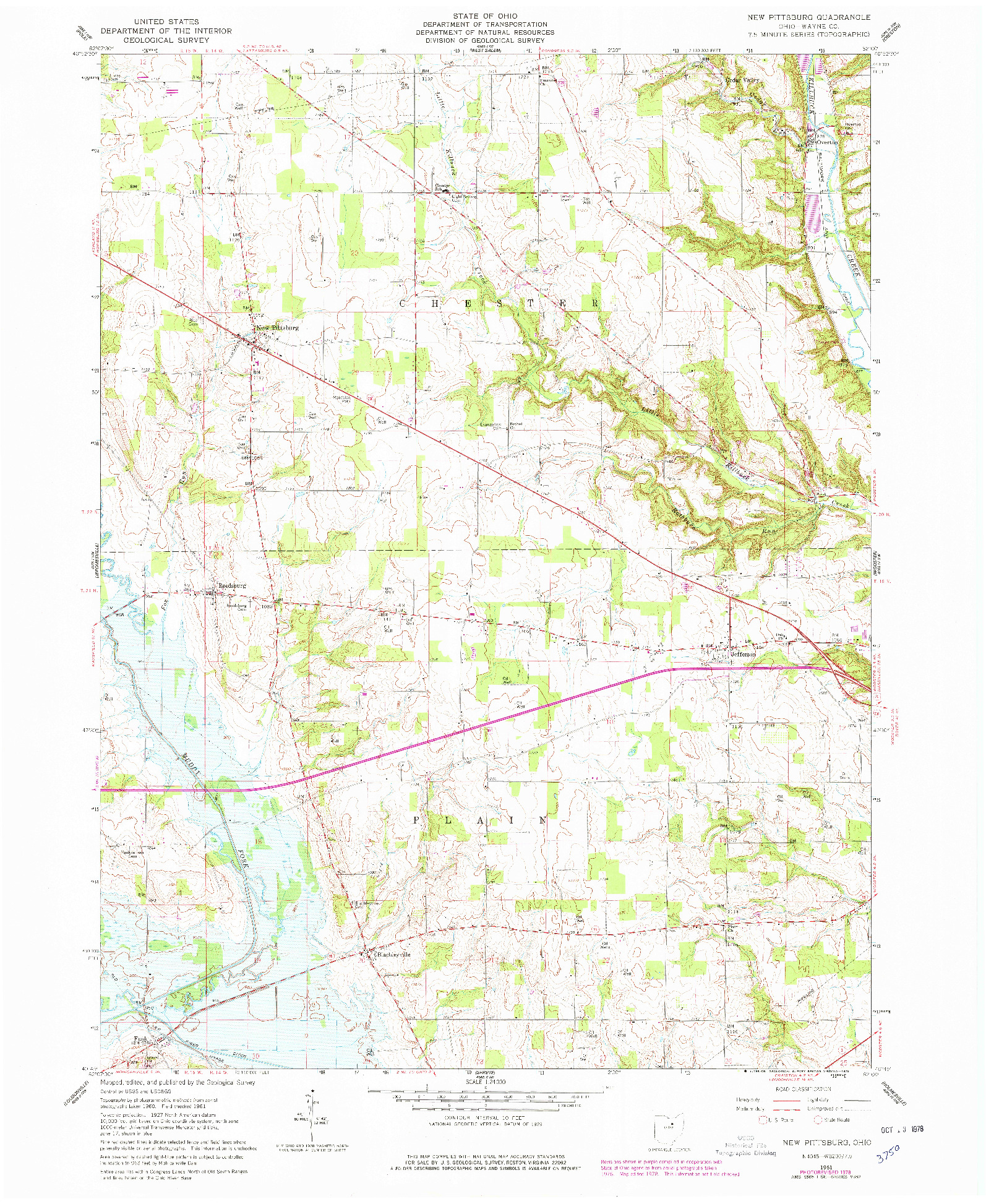 USGS 1:24000-SCALE QUADRANGLE FOR NEW PITTSBURG, OH 1961