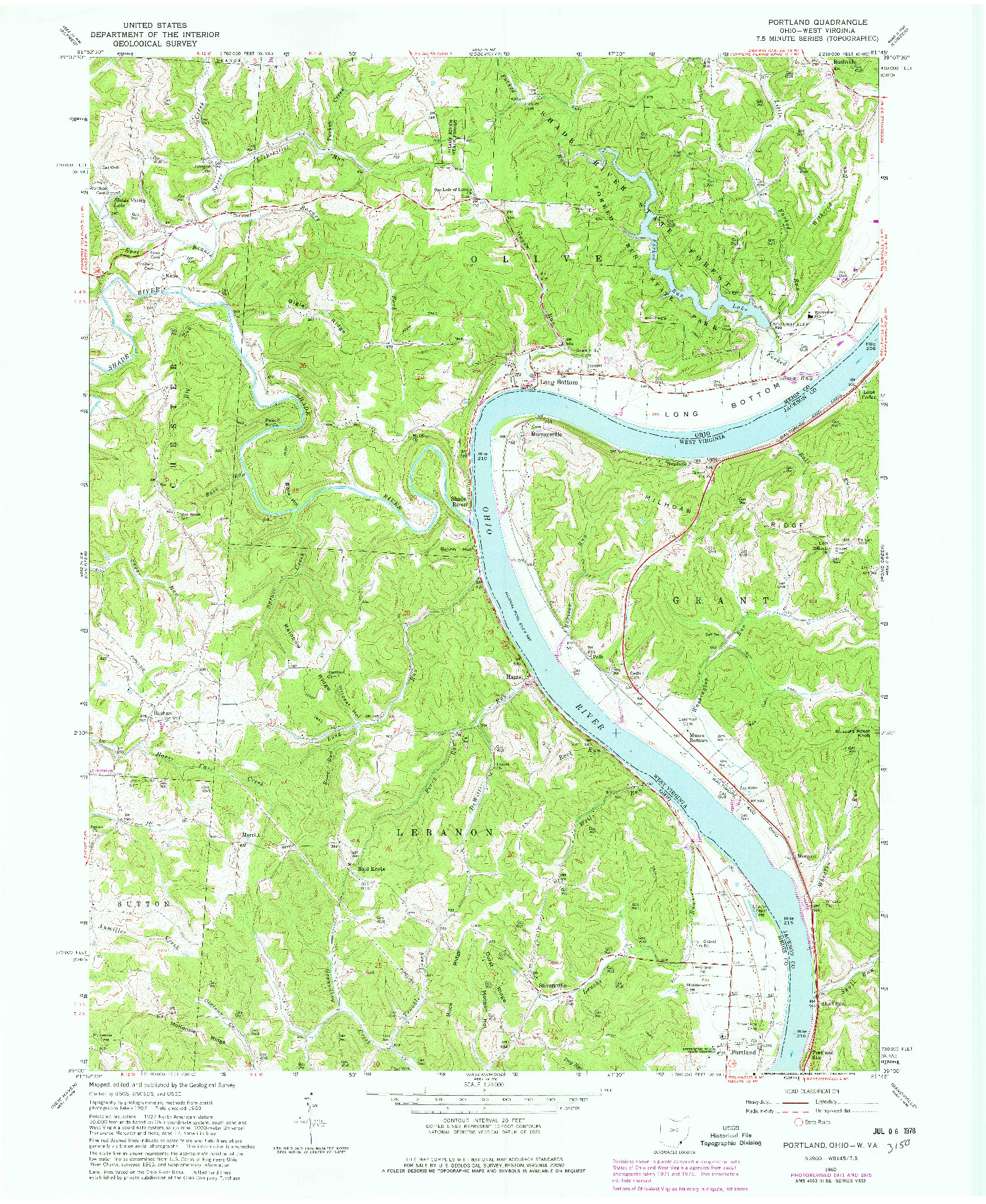 USGS 1:24000-SCALE QUADRANGLE FOR PORTLAND, OH 1960