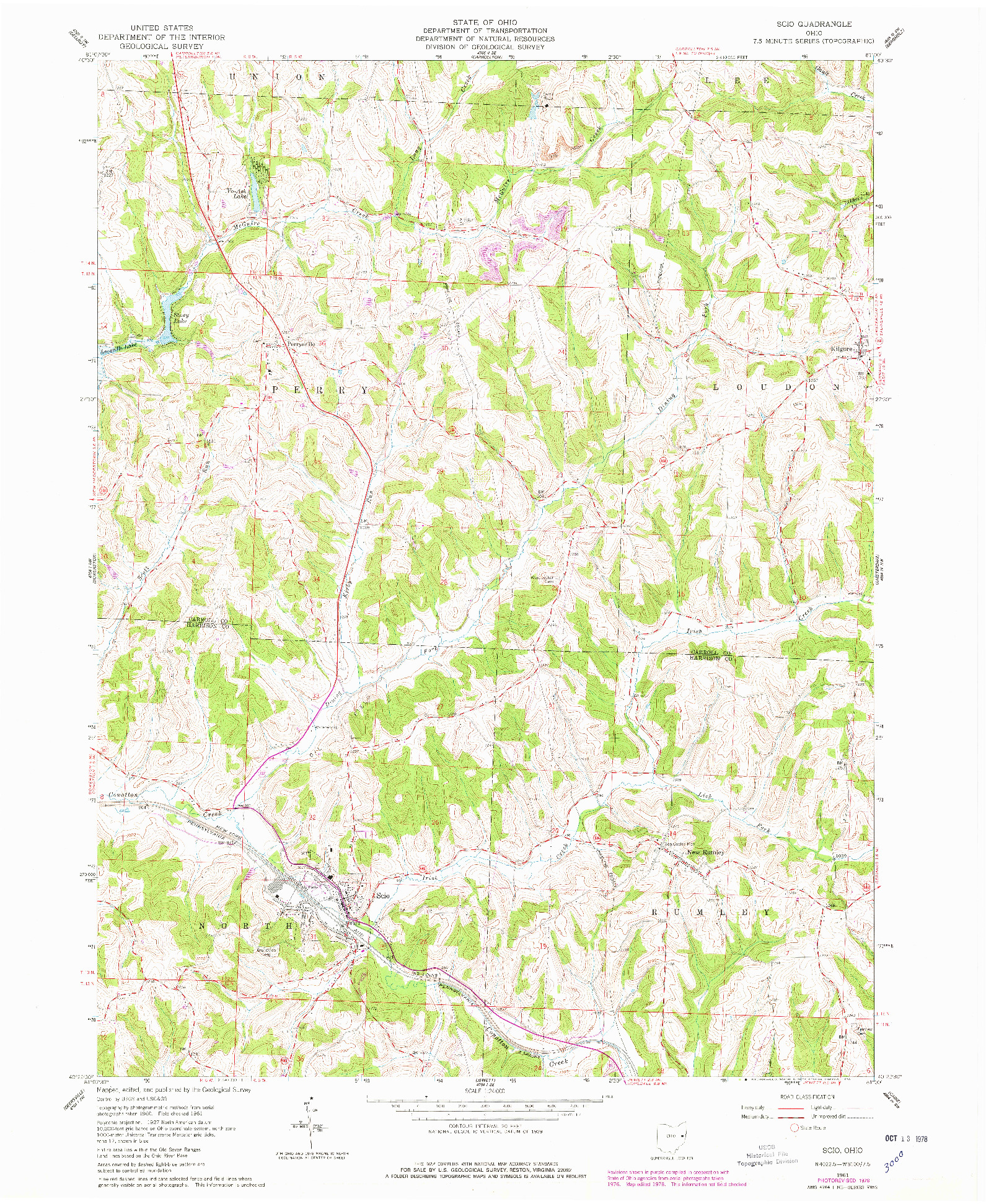 USGS 1:24000-SCALE QUADRANGLE FOR SCIO, OH 1961