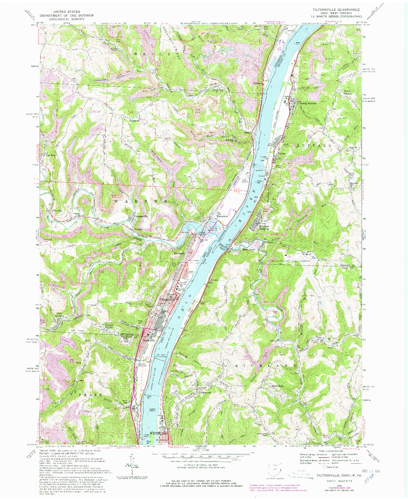 USGS 1:24000-SCALE QUADRANGLE FOR TILTONSVILLE, OH 1968