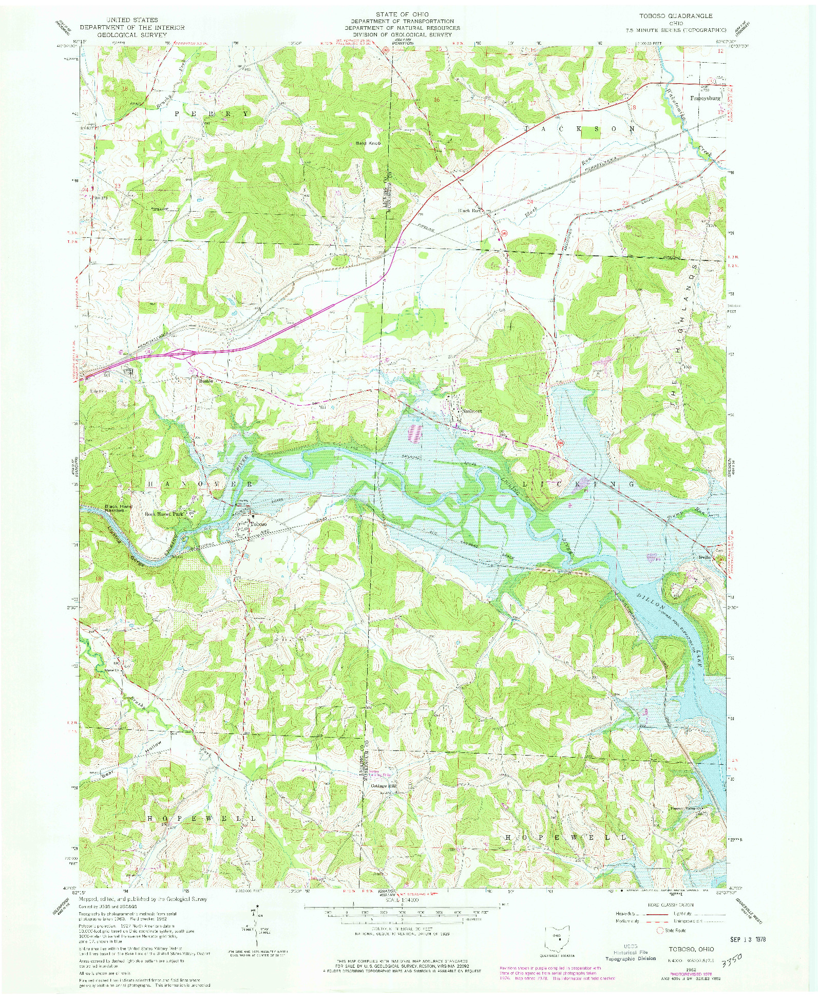 USGS 1:24000-SCALE QUADRANGLE FOR TOBOSO, OH 1962