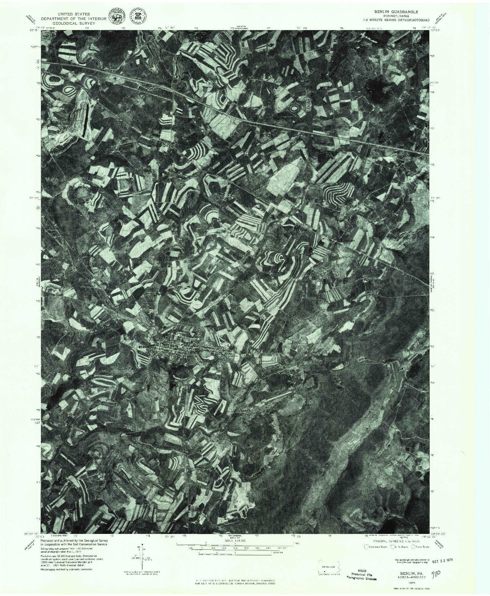 USGS 1:24000-SCALE QUADRANGLE FOR BERLIN, PA 1977