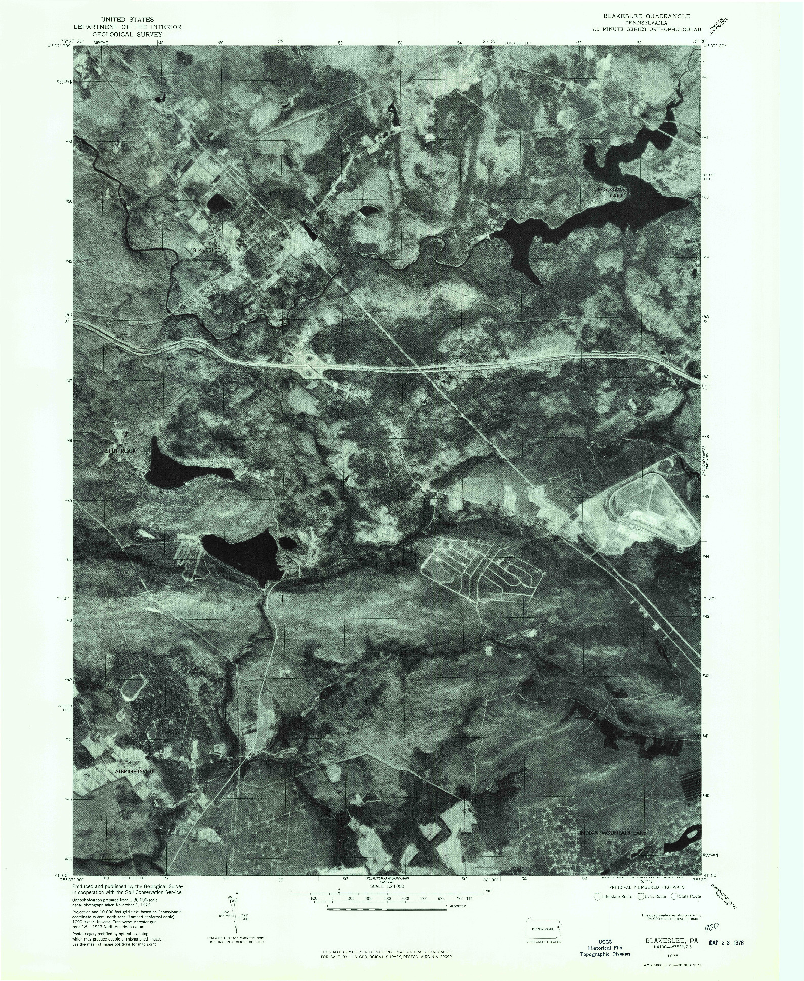 USGS 1:24000-SCALE QUADRANGLE FOR BLAKESLEE, PA 1976