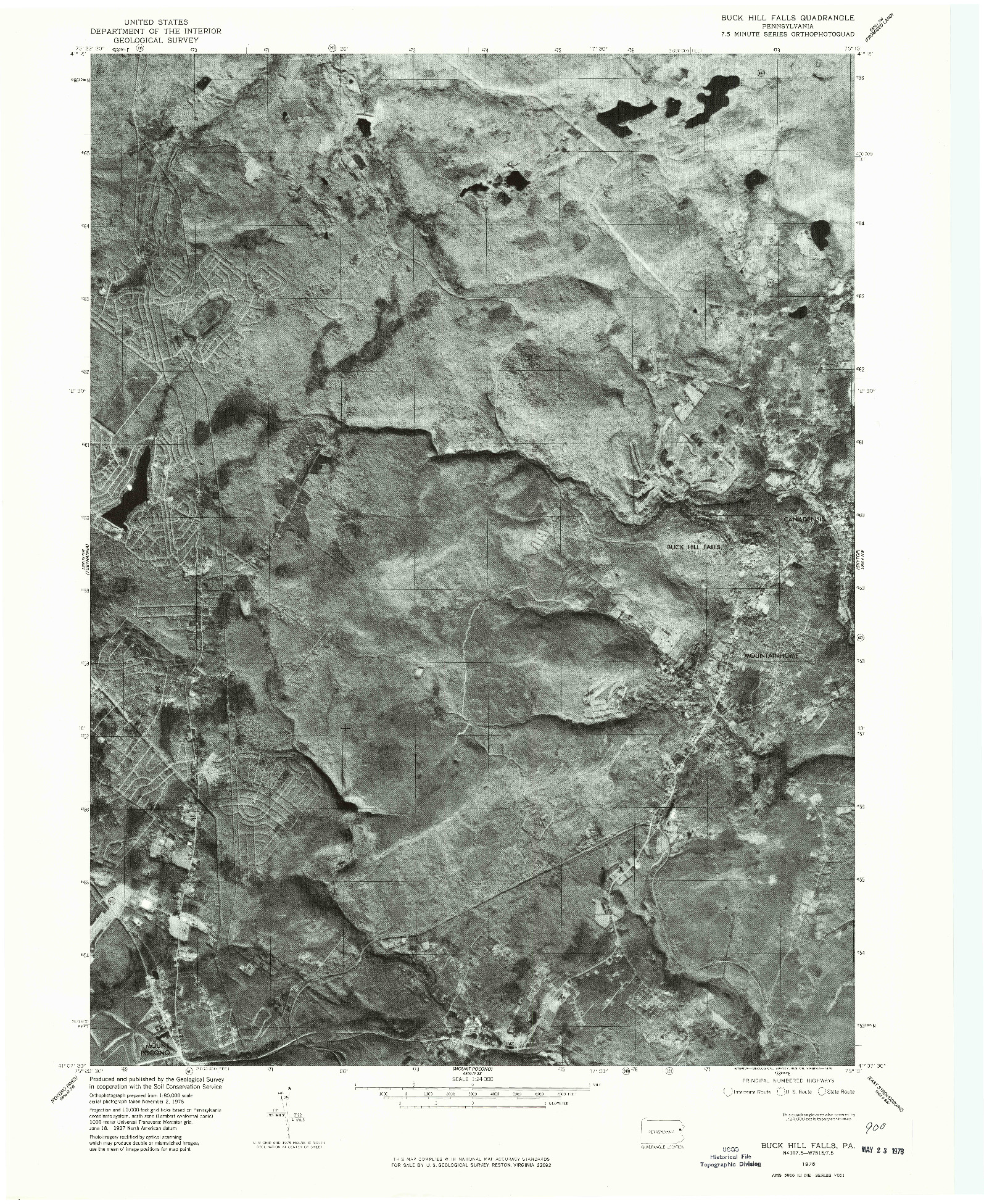 USGS 1:24000-SCALE QUADRANGLE FOR BUCK HILL FALLS, PA 1976