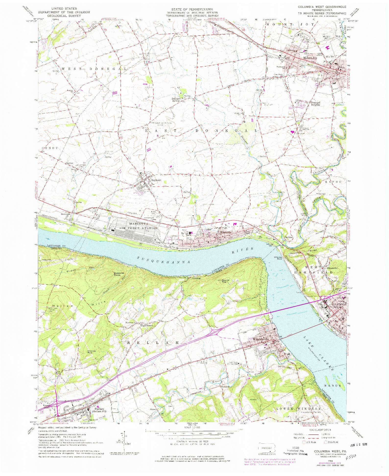 USGS 1:24000-SCALE QUADRANGLE FOR COLUMBIA WEST, PA 1964