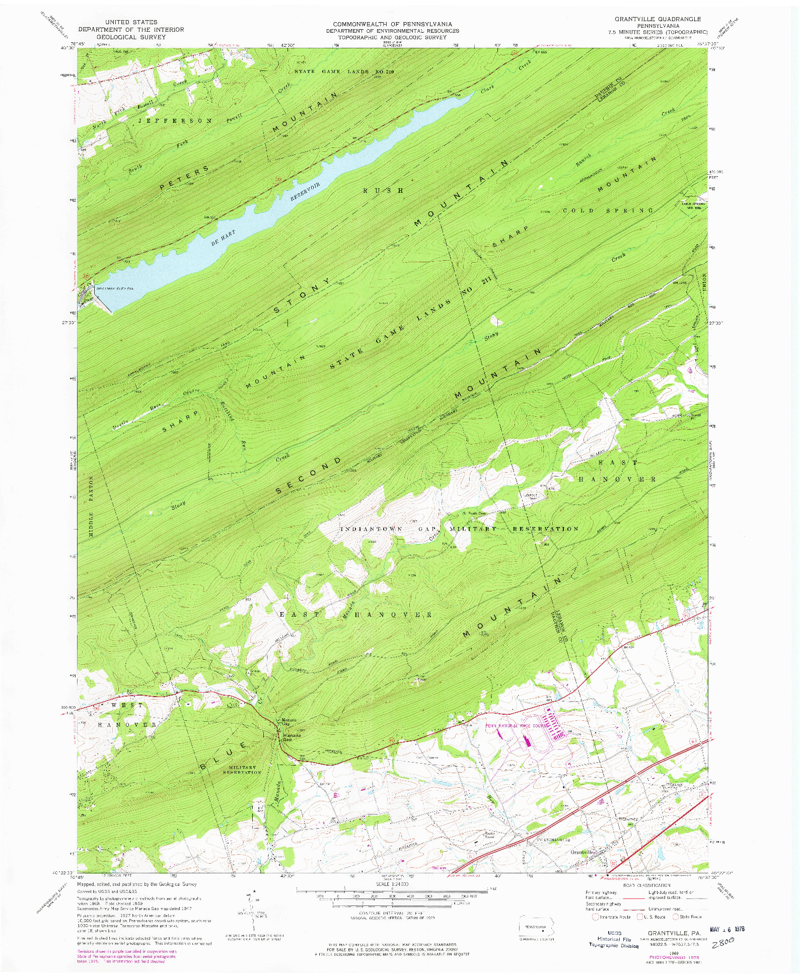 USGS 1:24000-SCALE QUADRANGLE FOR GRANTVILLE, PA 1969