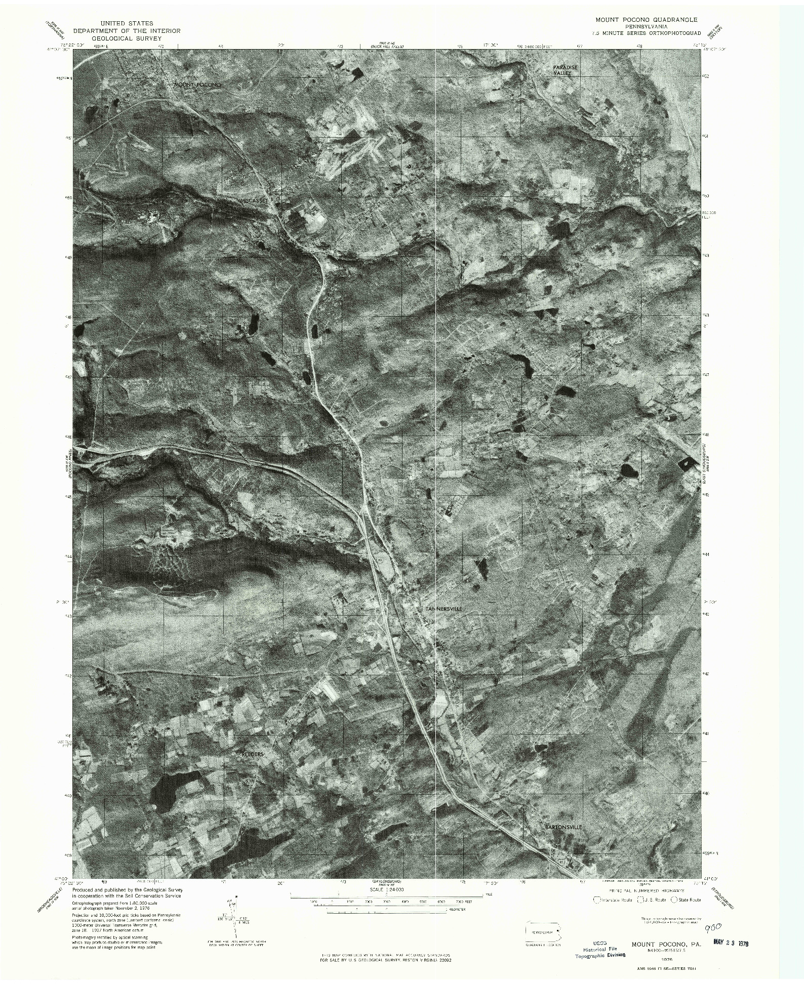USGS 1:24000-SCALE QUADRANGLE FOR MOUNT POCONO, PA 1976