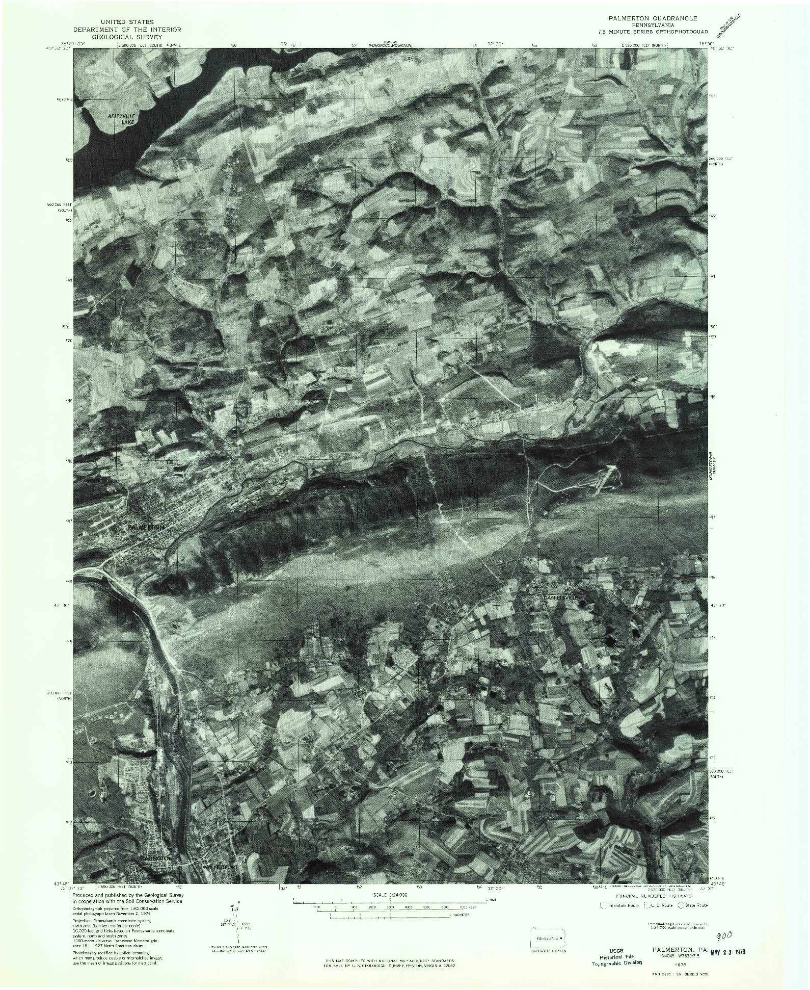 USGS 1:24000-SCALE QUADRANGLE FOR PALMERTON, PA 1976