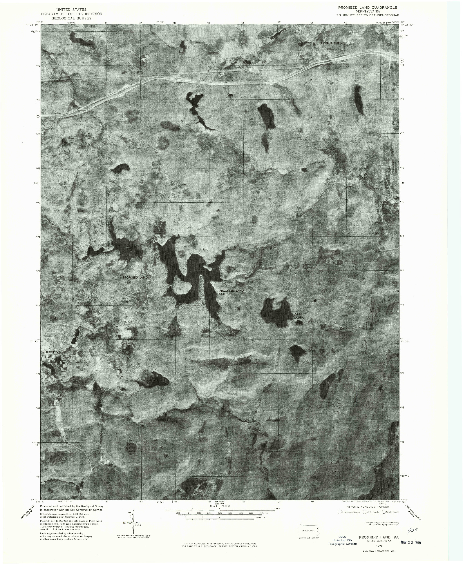 USGS 1:24000-SCALE QUADRANGLE FOR PROMISED LAND, PA 1976