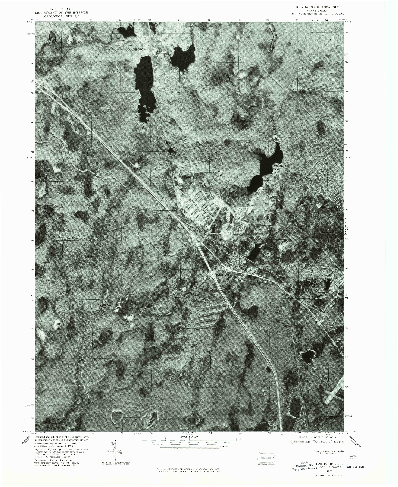 USGS 1:24000-SCALE QUADRANGLE FOR TOBYHANNA, PA 1976