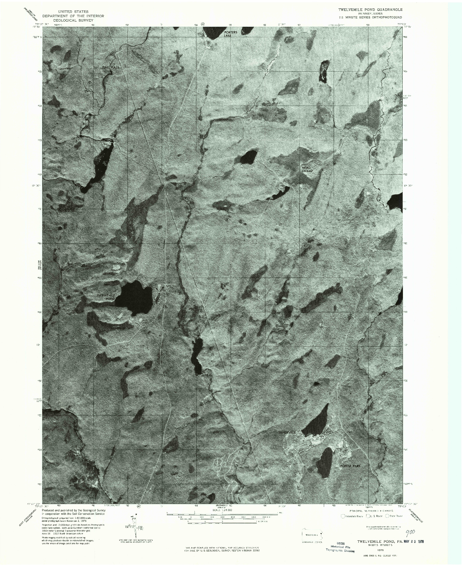 USGS 1:24000-SCALE QUADRANGLE FOR TWELVEMILE POND, PA 1976