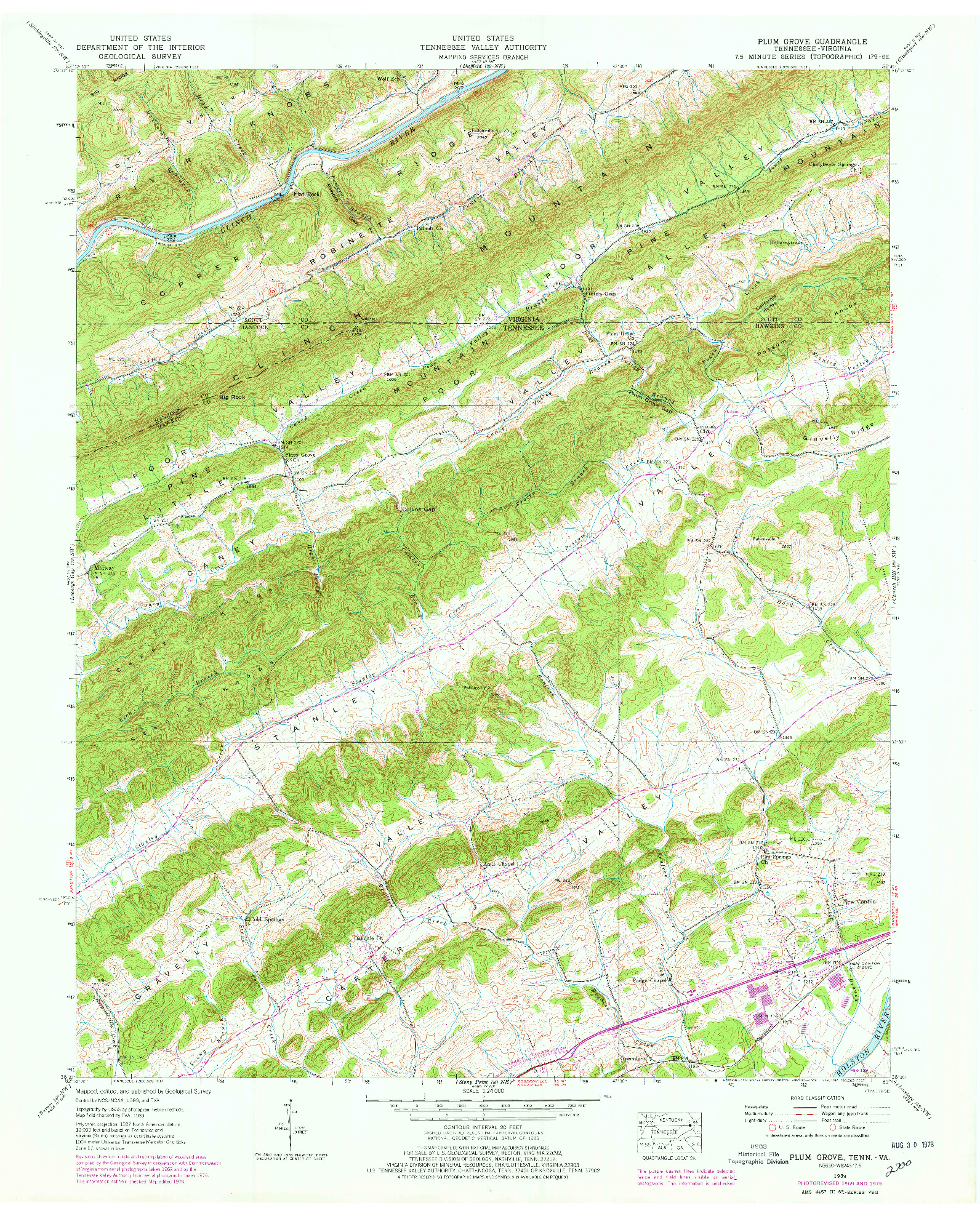 USGS 1:24000-SCALE QUADRANGLE FOR PLUM GROVE, TN 1939