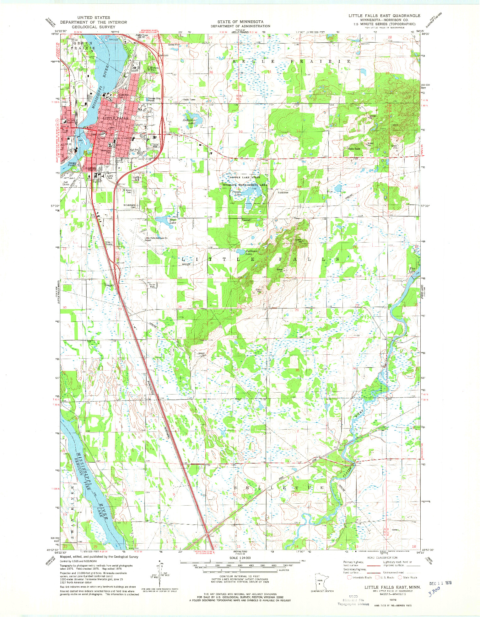 USGS 1:24000-SCALE QUADRANGLE FOR LITTLE FALLS EAST, MN 1978