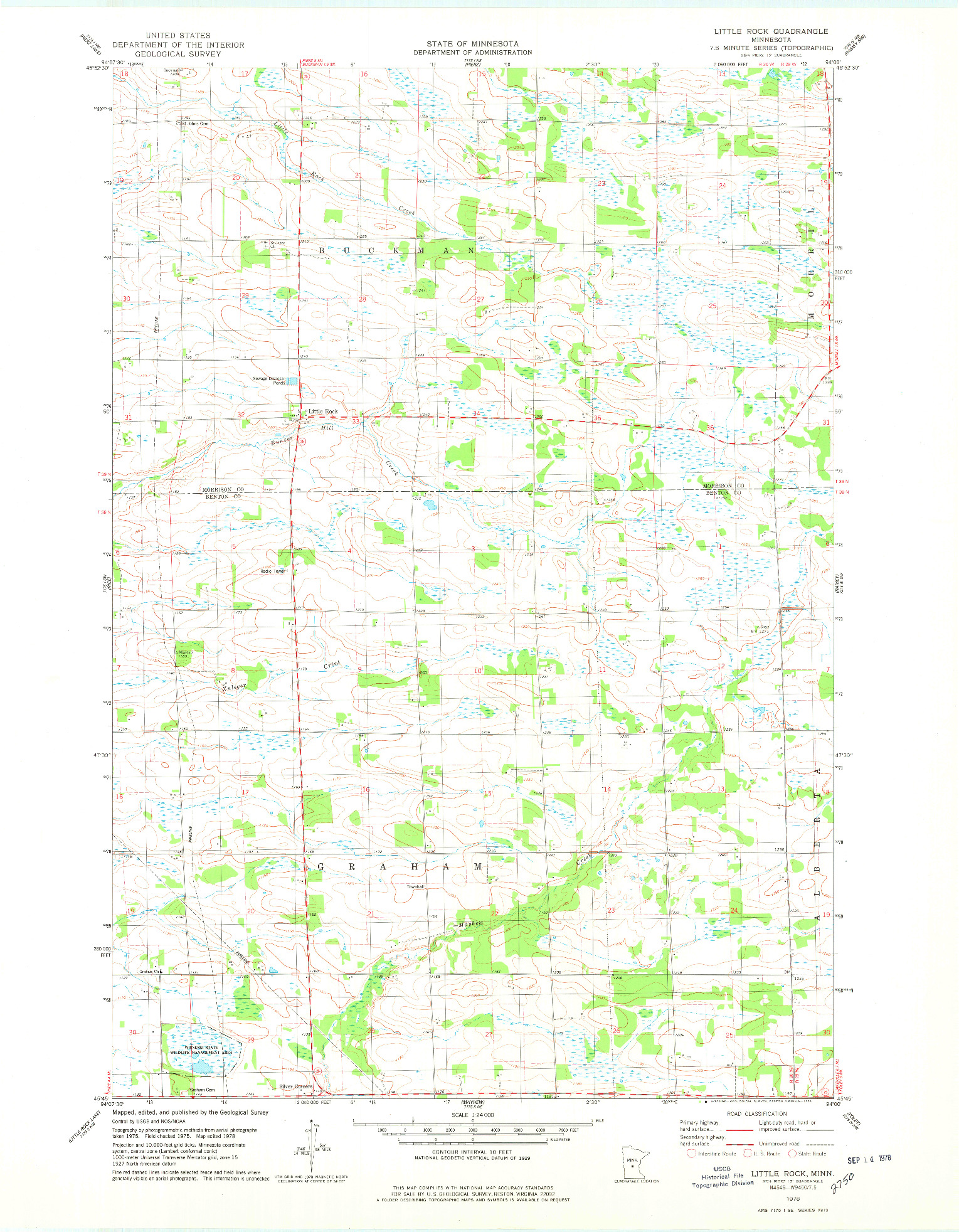 USGS 1:24000-SCALE QUADRANGLE FOR LITTLE ROCK, MN 1978