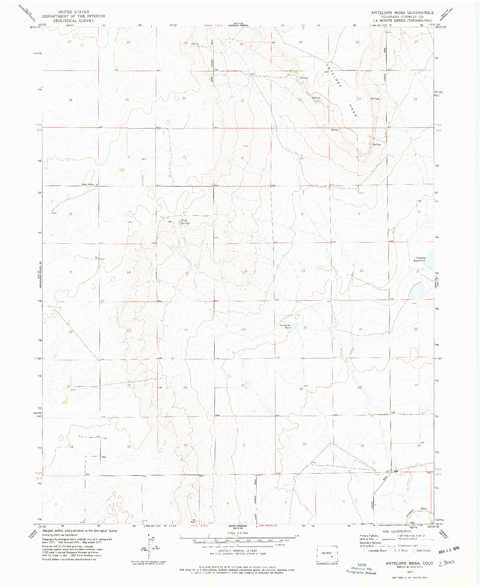 USGS 1:24000-SCALE QUADRANGLE FOR ANTELOPE MESA, CO 1977