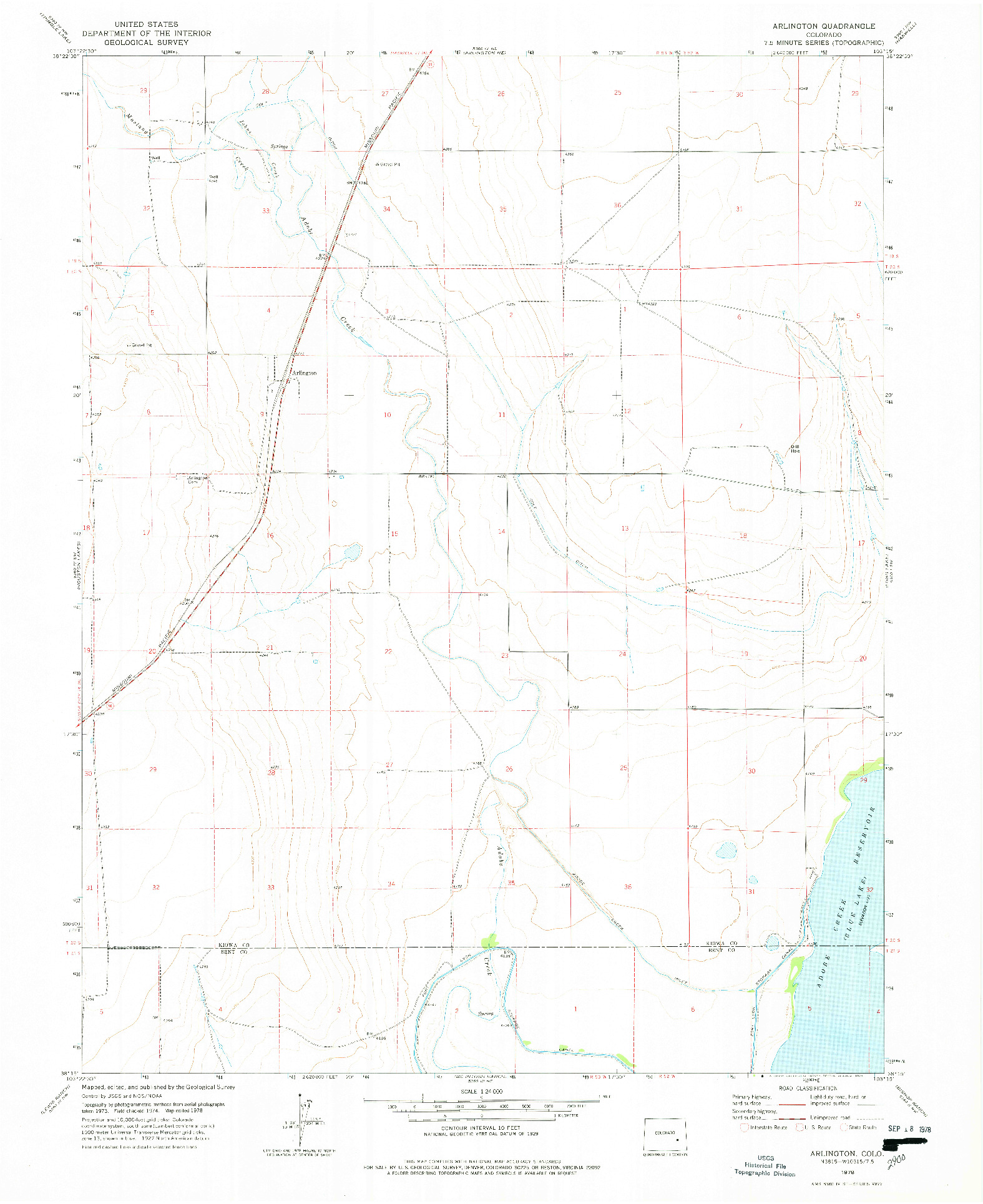 USGS 1:24000-SCALE QUADRANGLE FOR ARLINGTON, CO 1978