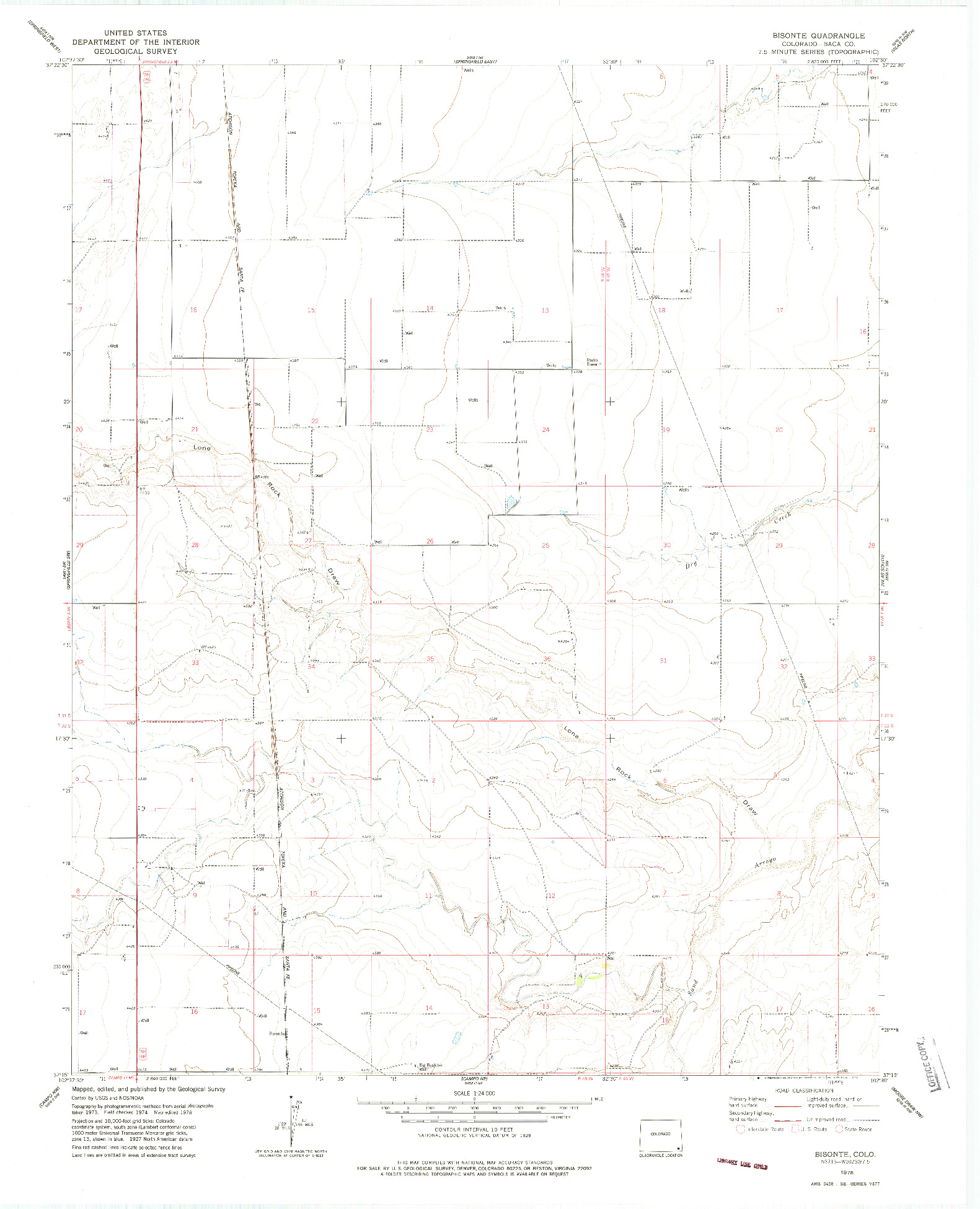 USGS 1:24000-SCALE QUADRANGLE FOR BISONTE, CO 1978