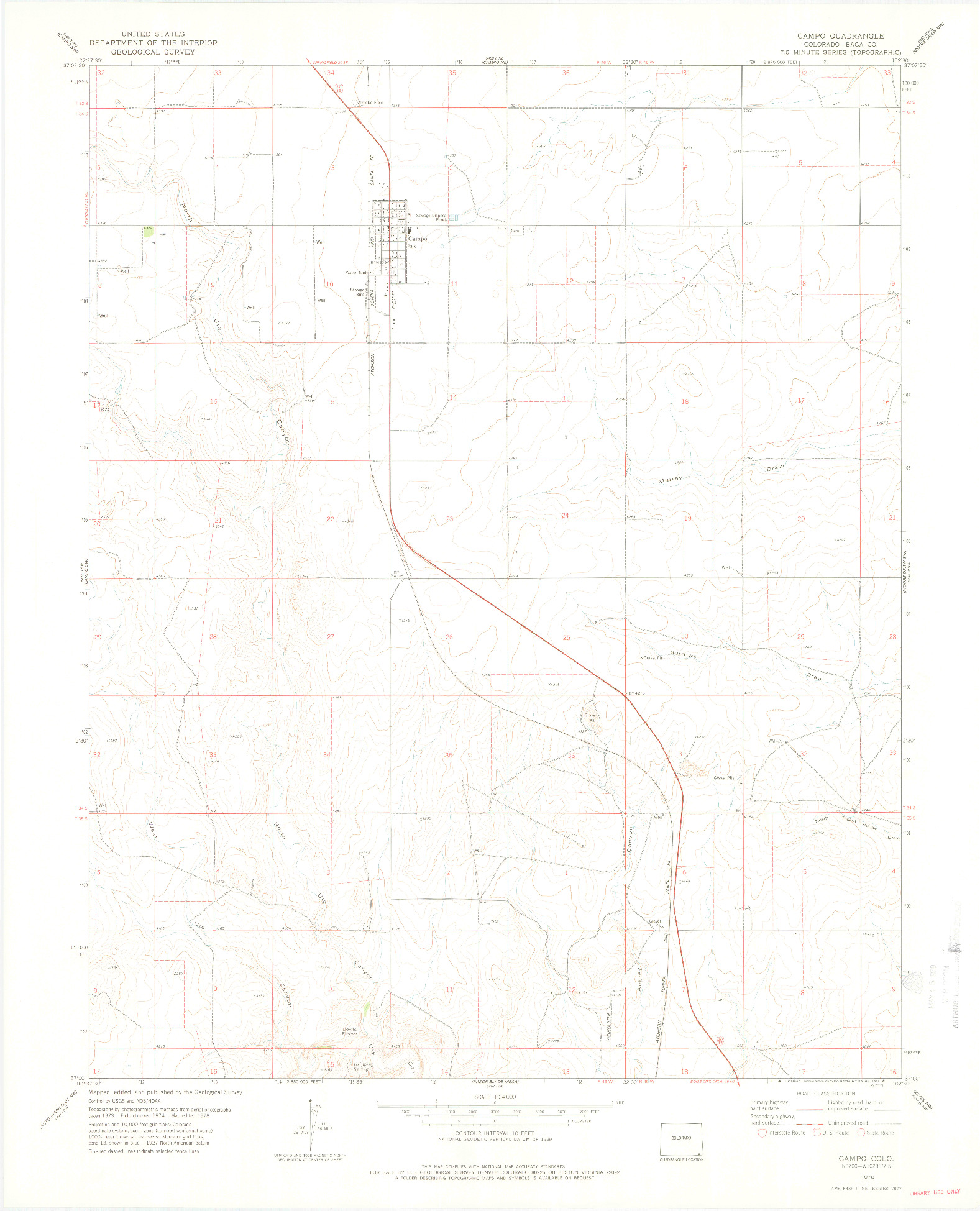 USGS 1:24000-SCALE QUADRANGLE FOR CAMPO, CO 1978