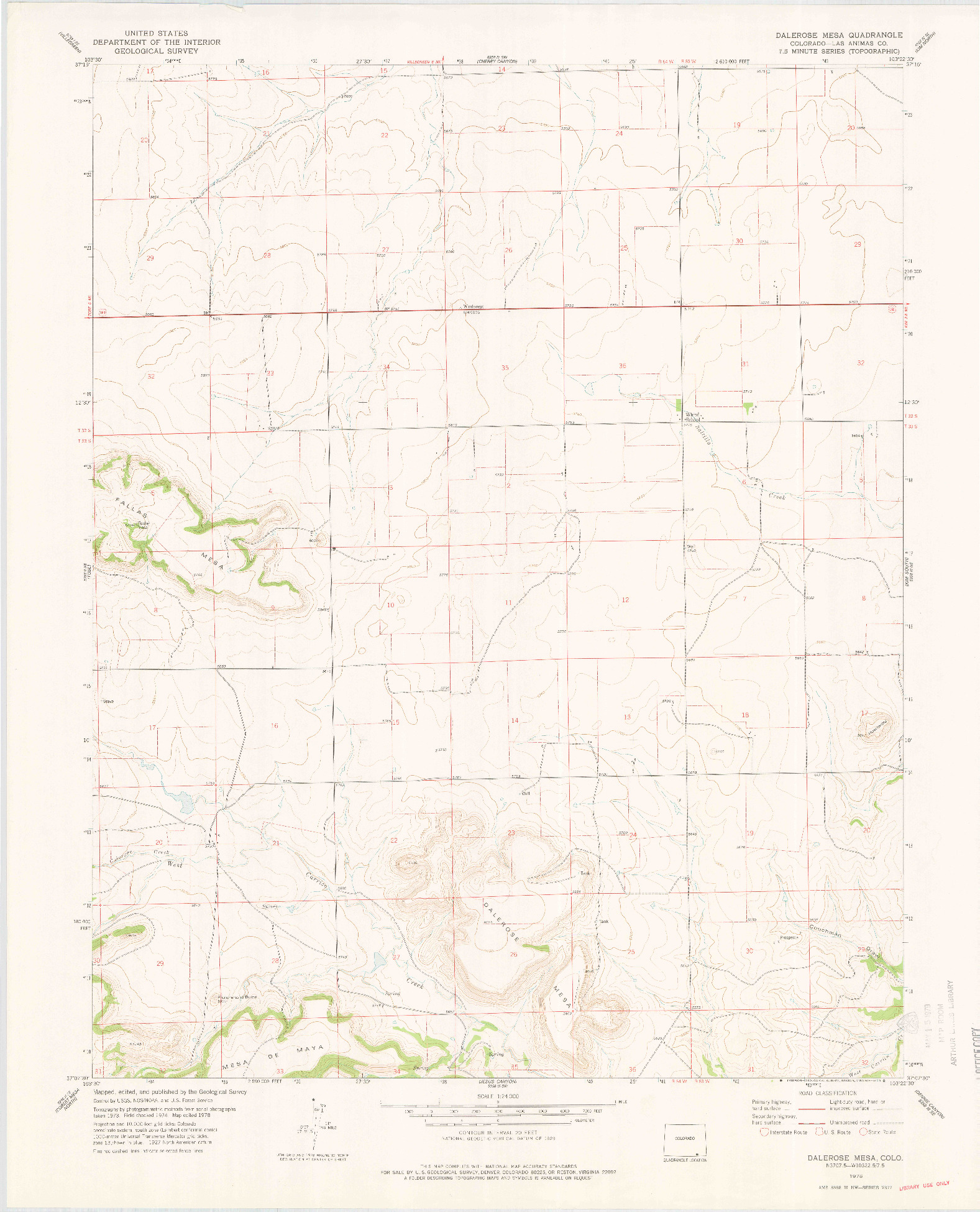USGS 1:24000-SCALE QUADRANGLE FOR DALEROSE MESA, CO 1978