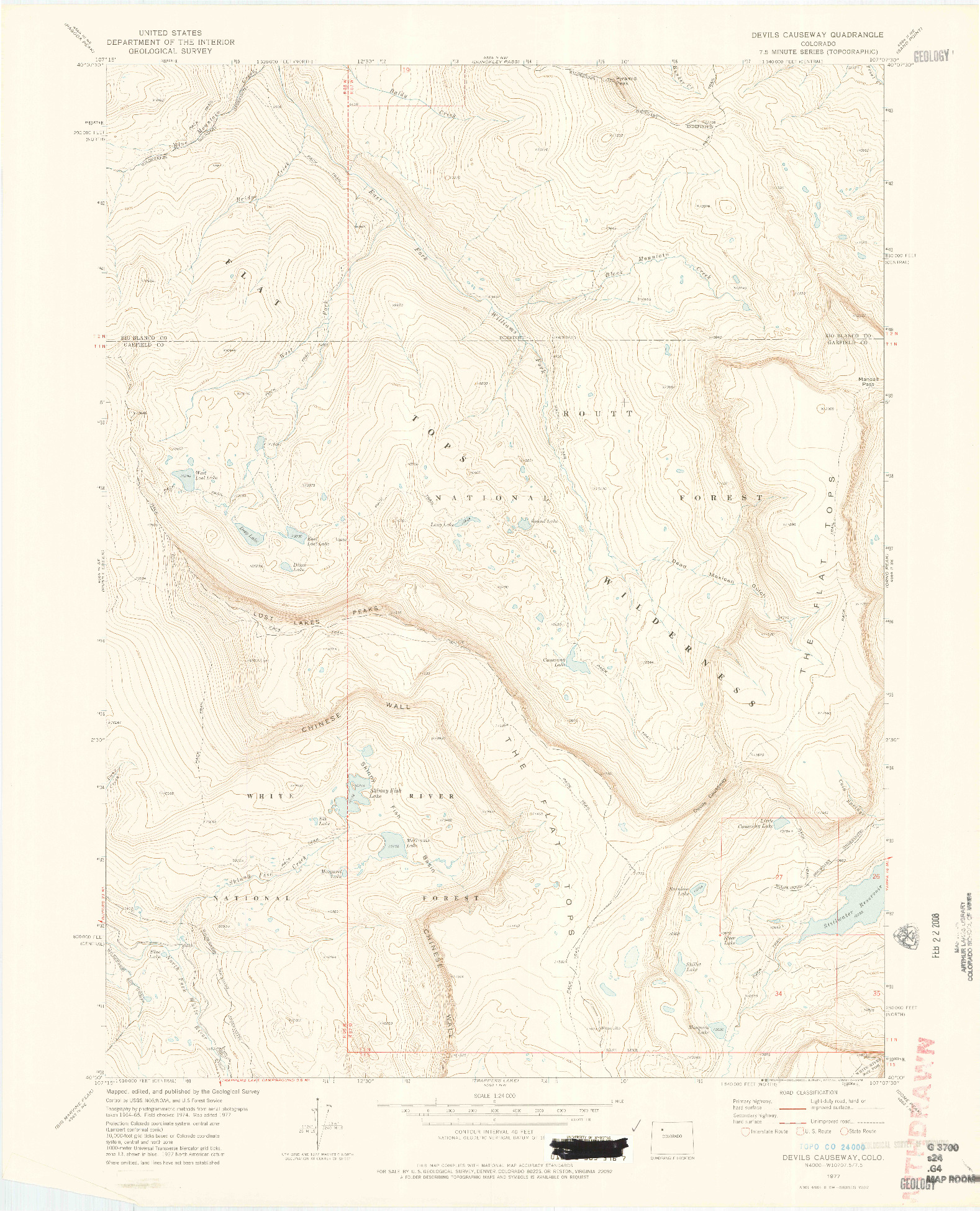 USGS 1:24000-SCALE QUADRANGLE FOR DEVILS CAUSEWAY, CO 1977