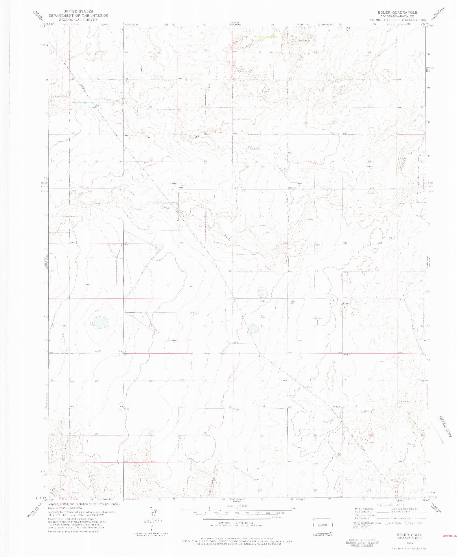 USGS 1:24000-SCALE QUADRANGLE FOR EDLER, CO 1978