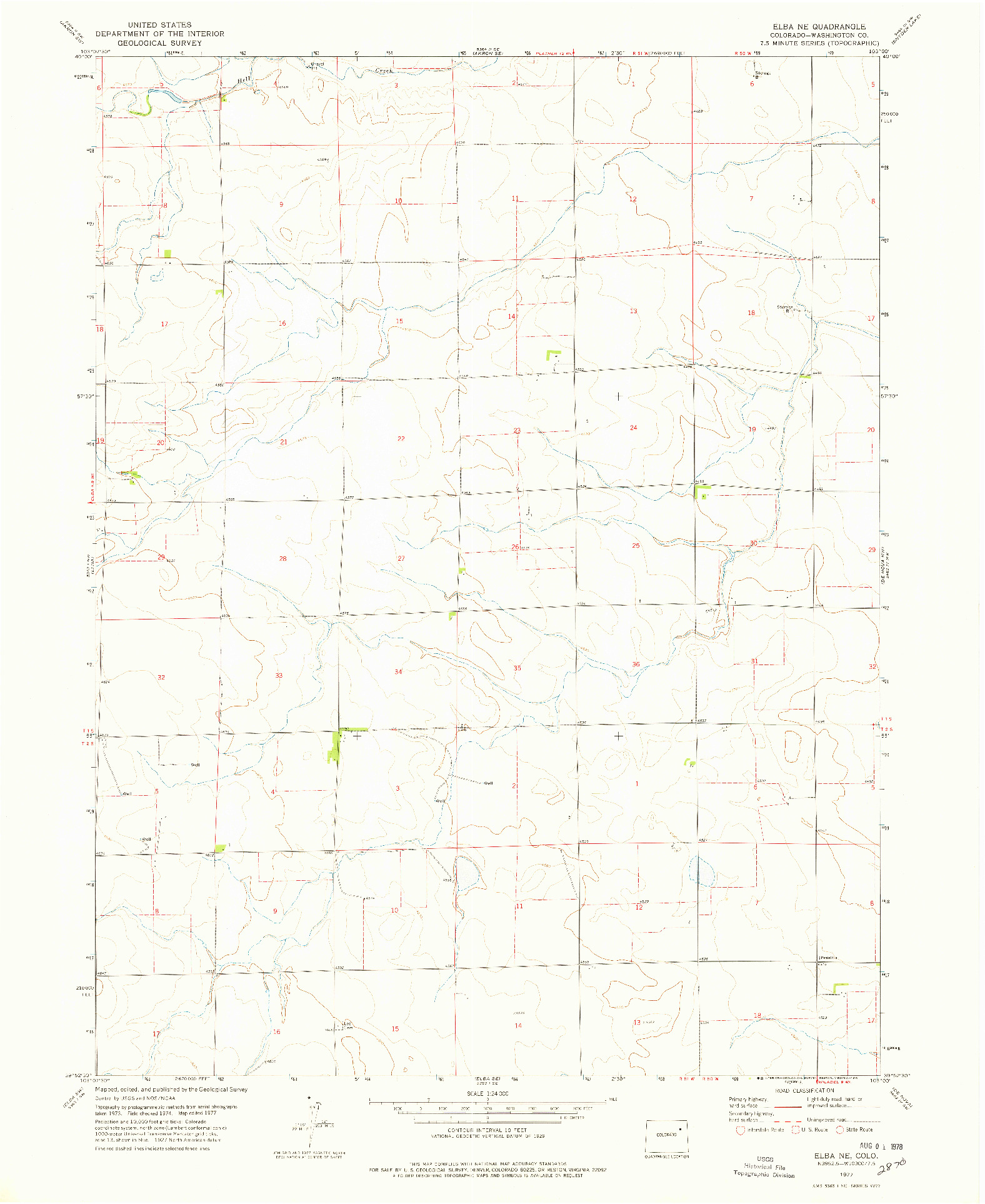 USGS 1:24000-SCALE QUADRANGLE FOR ELBA NE, CO 1977