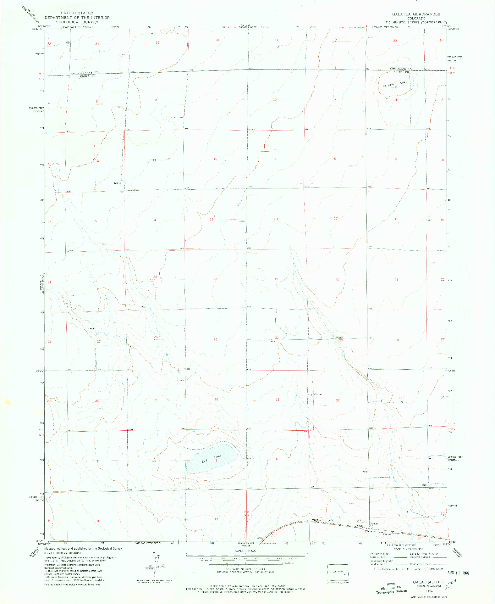 USGS 1:24000-SCALE QUADRANGLE FOR GALATEA, CO 1978