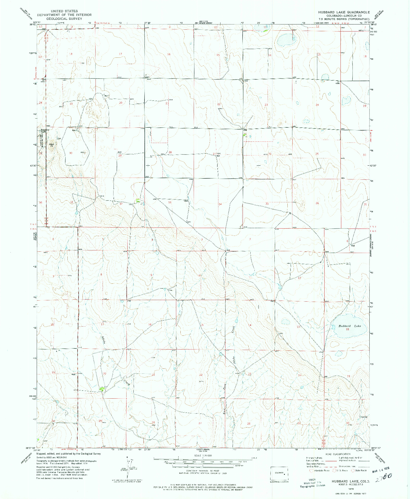 USGS 1:24000-SCALE QUADRANGLE FOR HUBBARD LAKE, CO 1978