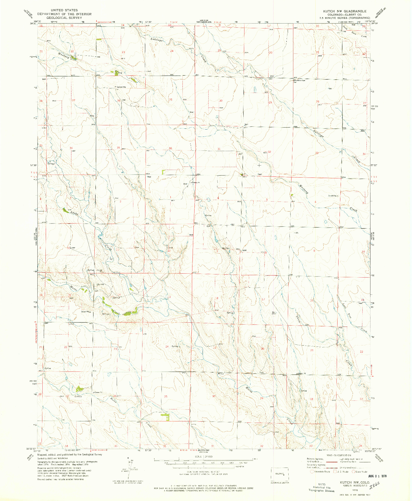 USGS 1:24000-SCALE QUADRANGLE FOR KUTCH NW, CO 1978
