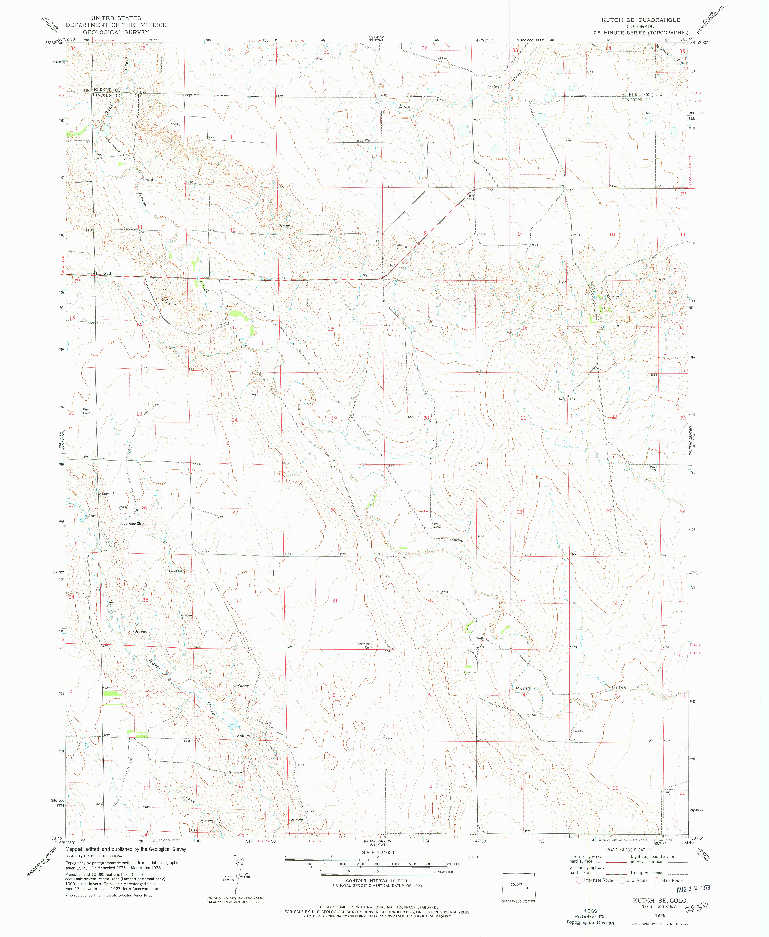 USGS 1:24000-SCALE QUADRANGLE FOR KUTCH SE, CO 1978