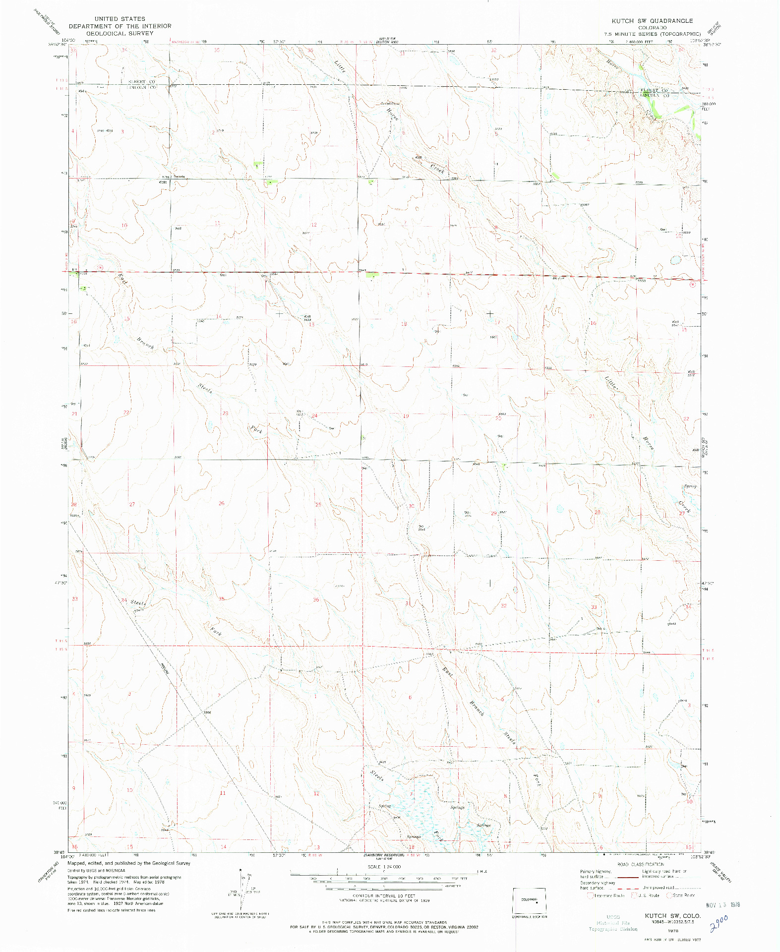 USGS 1:24000-SCALE QUADRANGLE FOR KUTCH SW, CO 1978