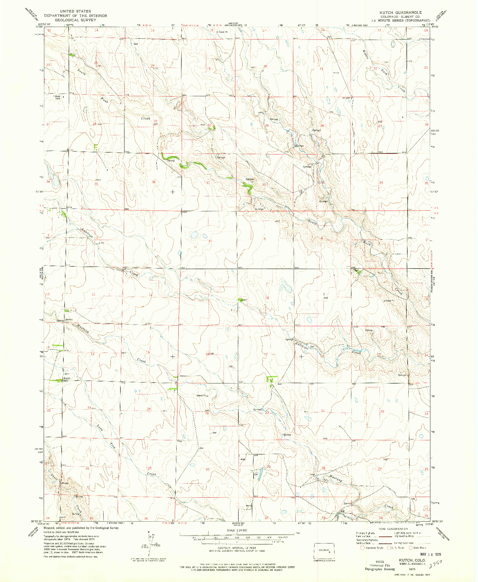 USGS 1:24000-SCALE QUADRANGLE FOR KUTCH, CO 1975