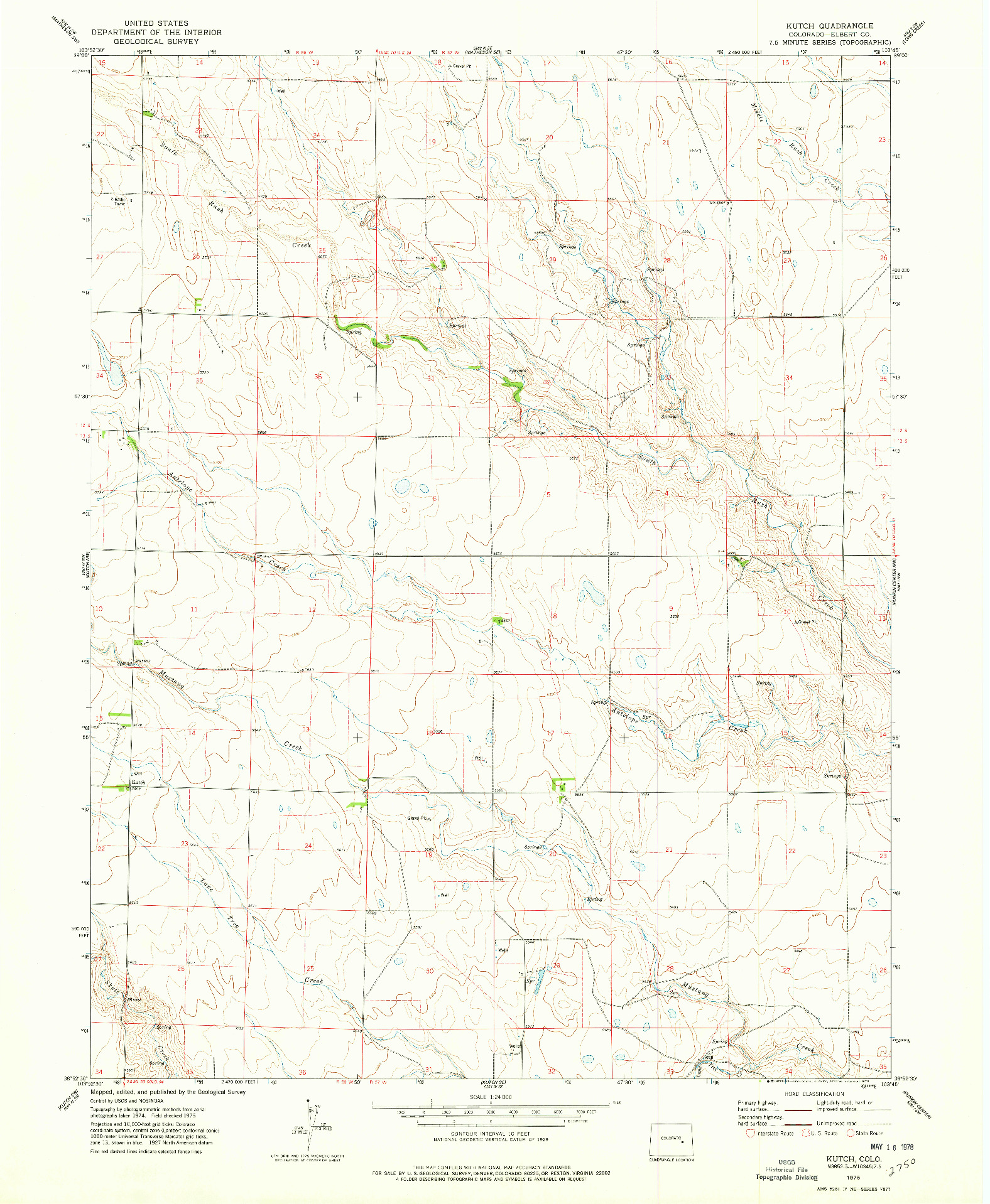 USGS 1:24000-SCALE QUADRANGLE FOR KUTCH, CO 1975